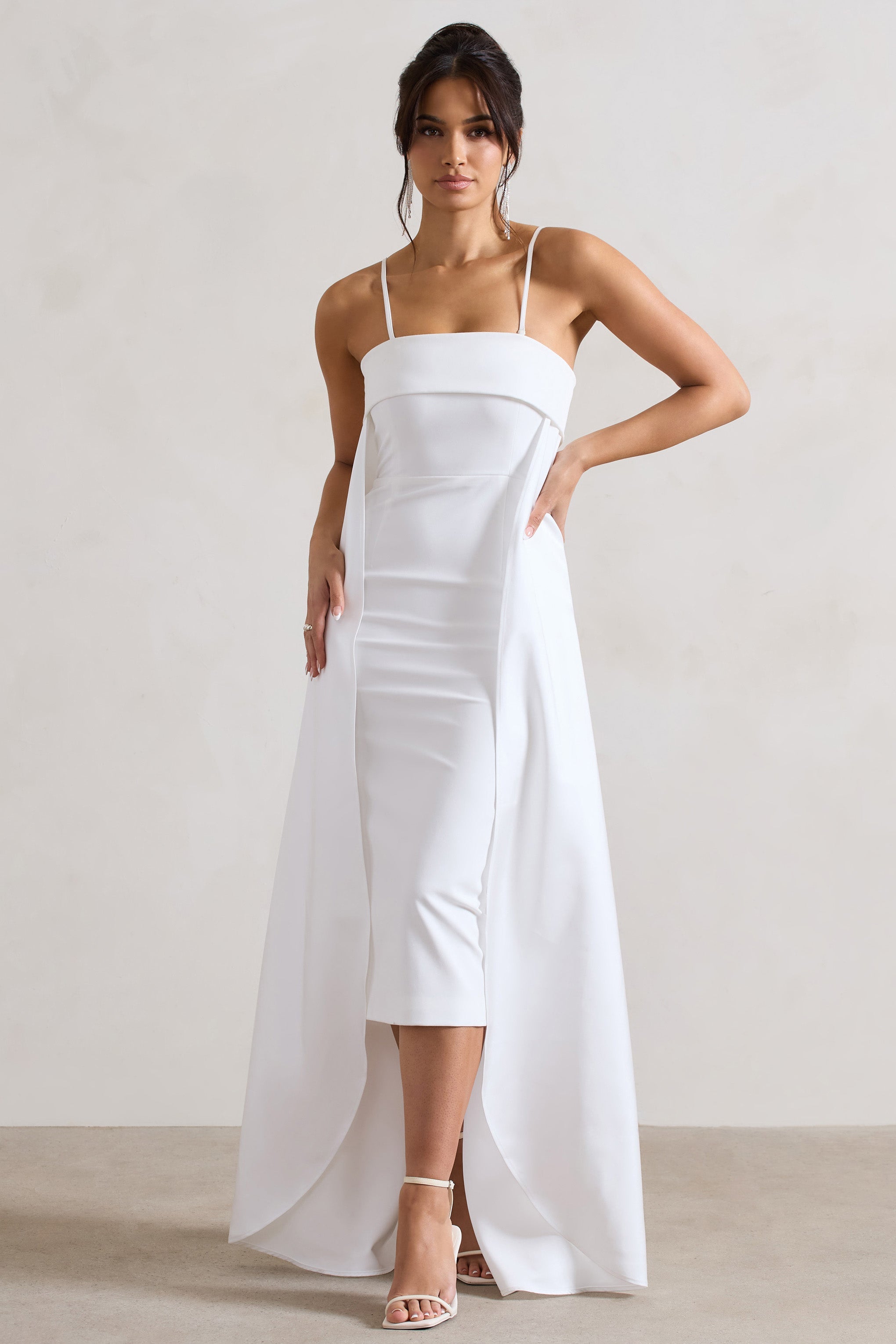 Tarihi Kaydedin | Trenli Krem Bandeau Midi Elbise