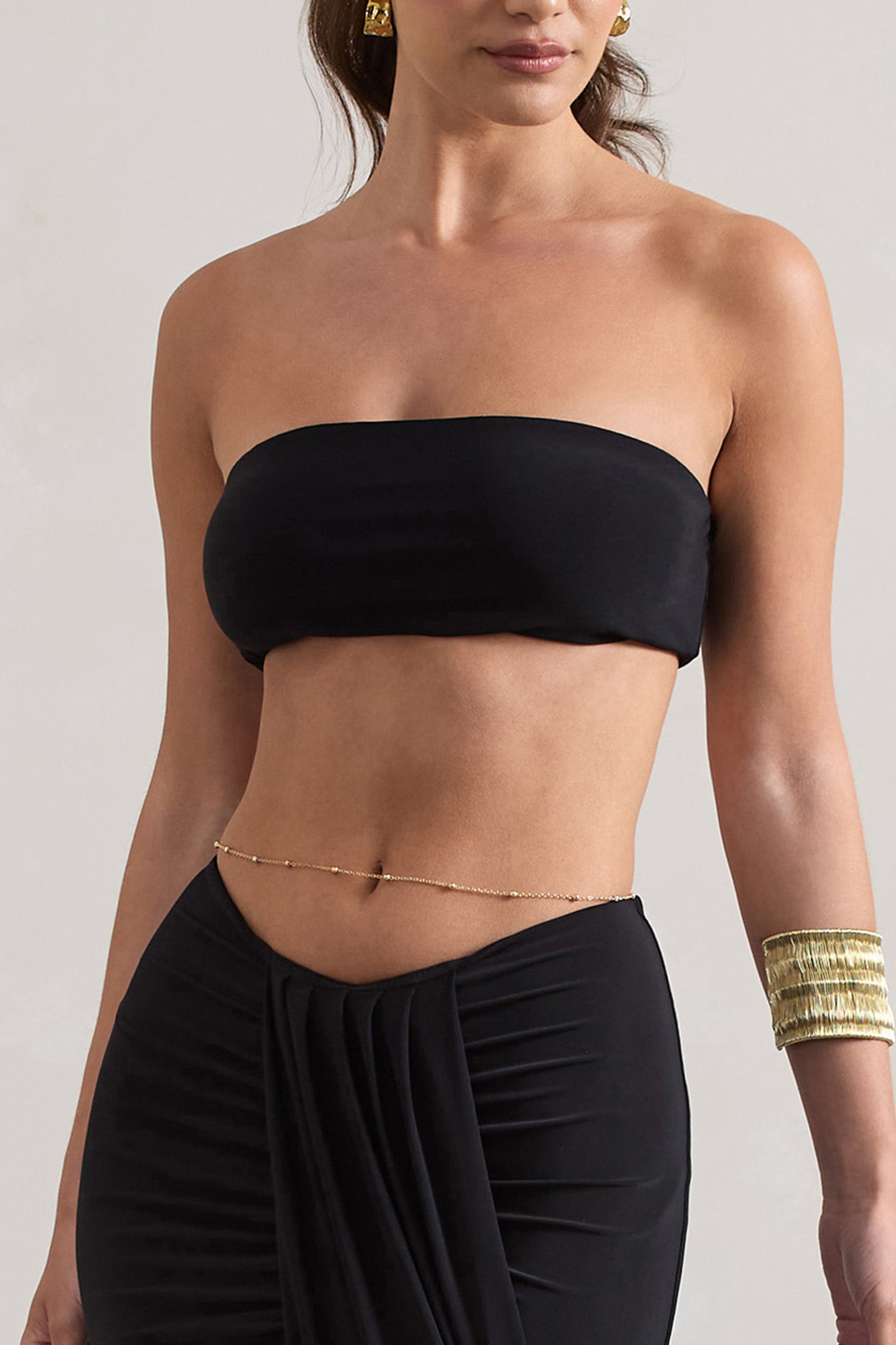 Vada | Siyah Bandeau Kısa Üst