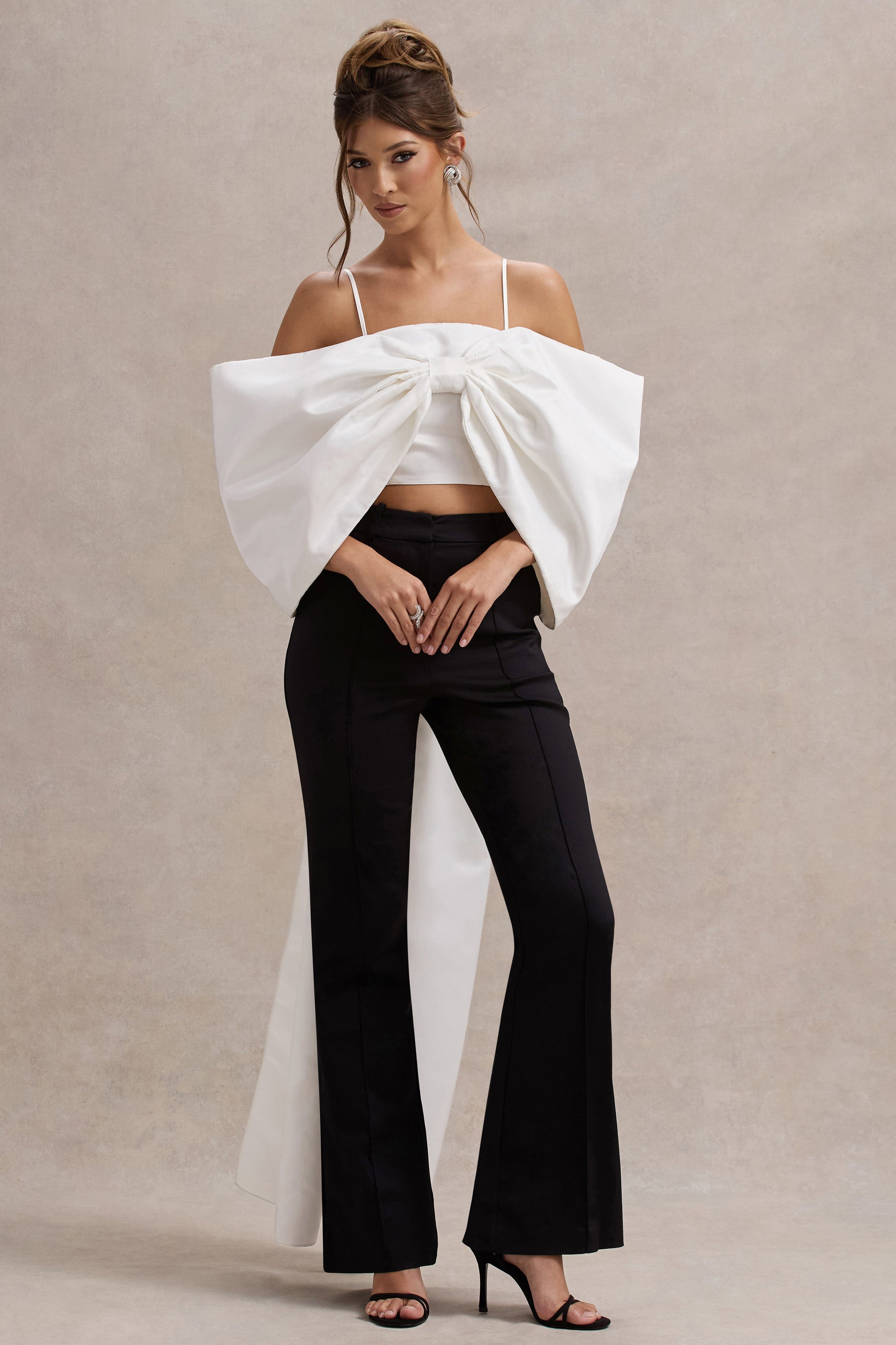 Hatıra | Oversized Kemerli Beyaz Saten Bluz