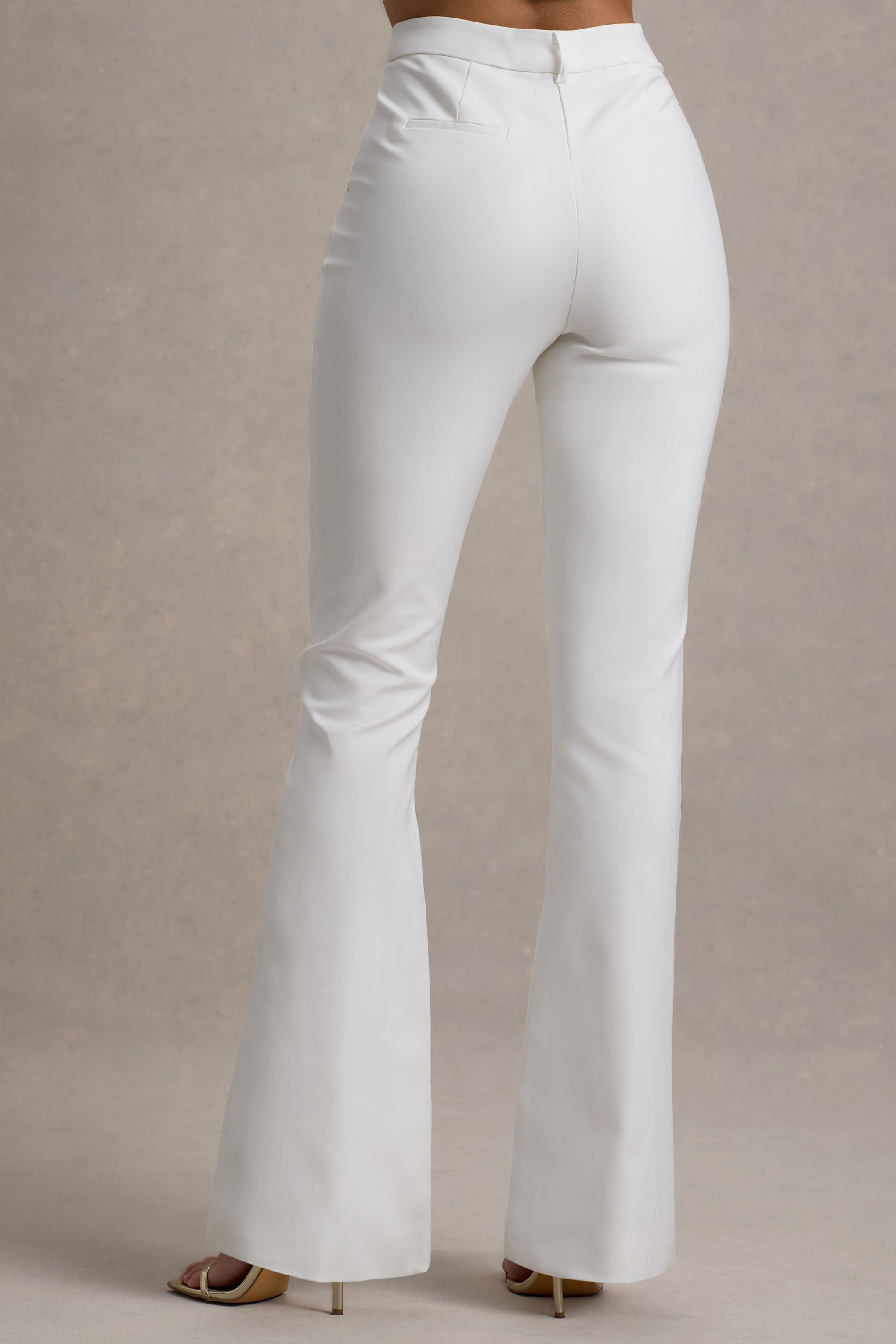 Carina | Beyaz Geniş Paça Şık Pantolon