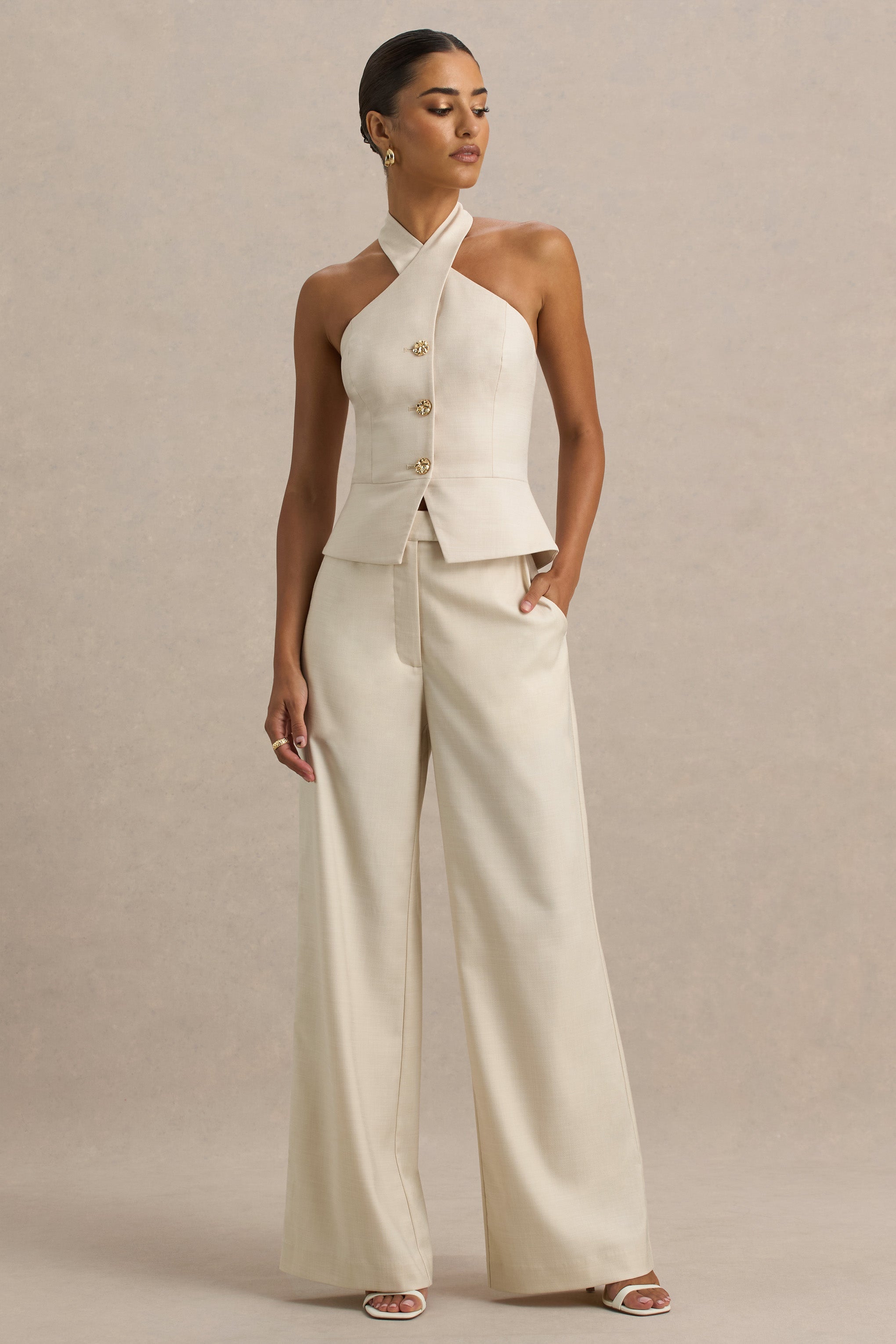 Bellarose | Nude Geniş Paça Pantolon