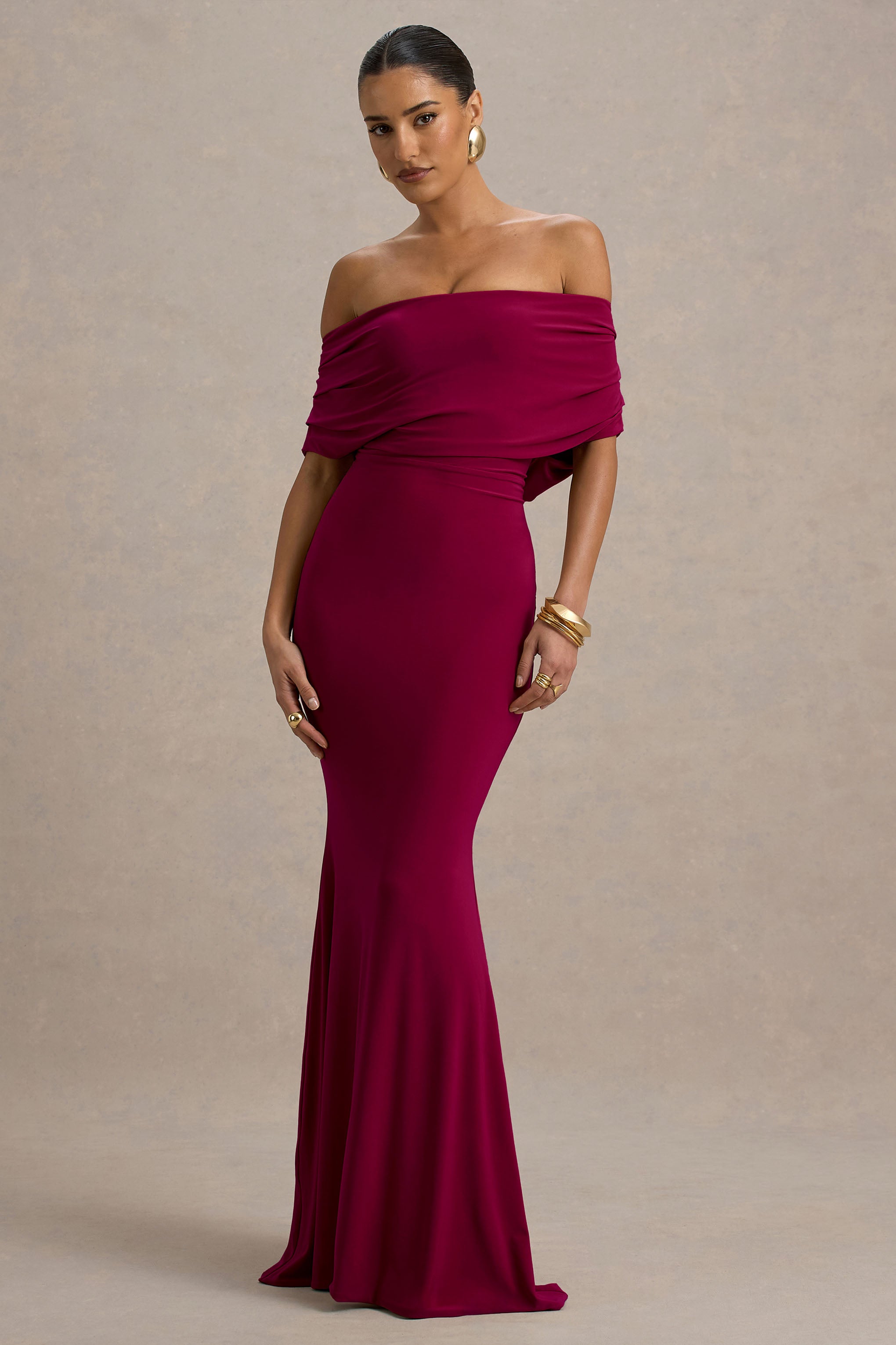 Bowden | Berry Bardot Maxi Elbise