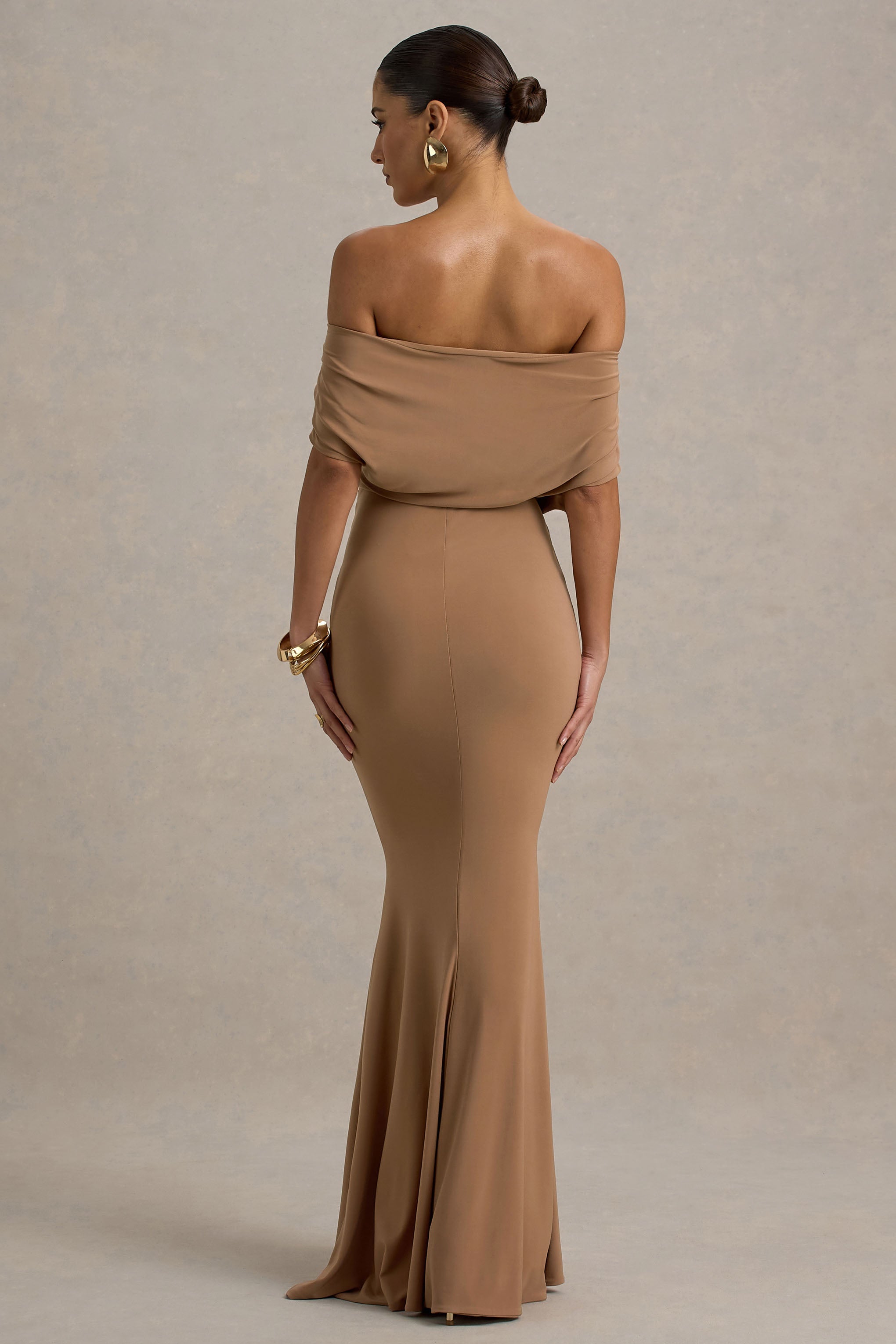 Bowden | Mocha Bardot Maxi Elbise