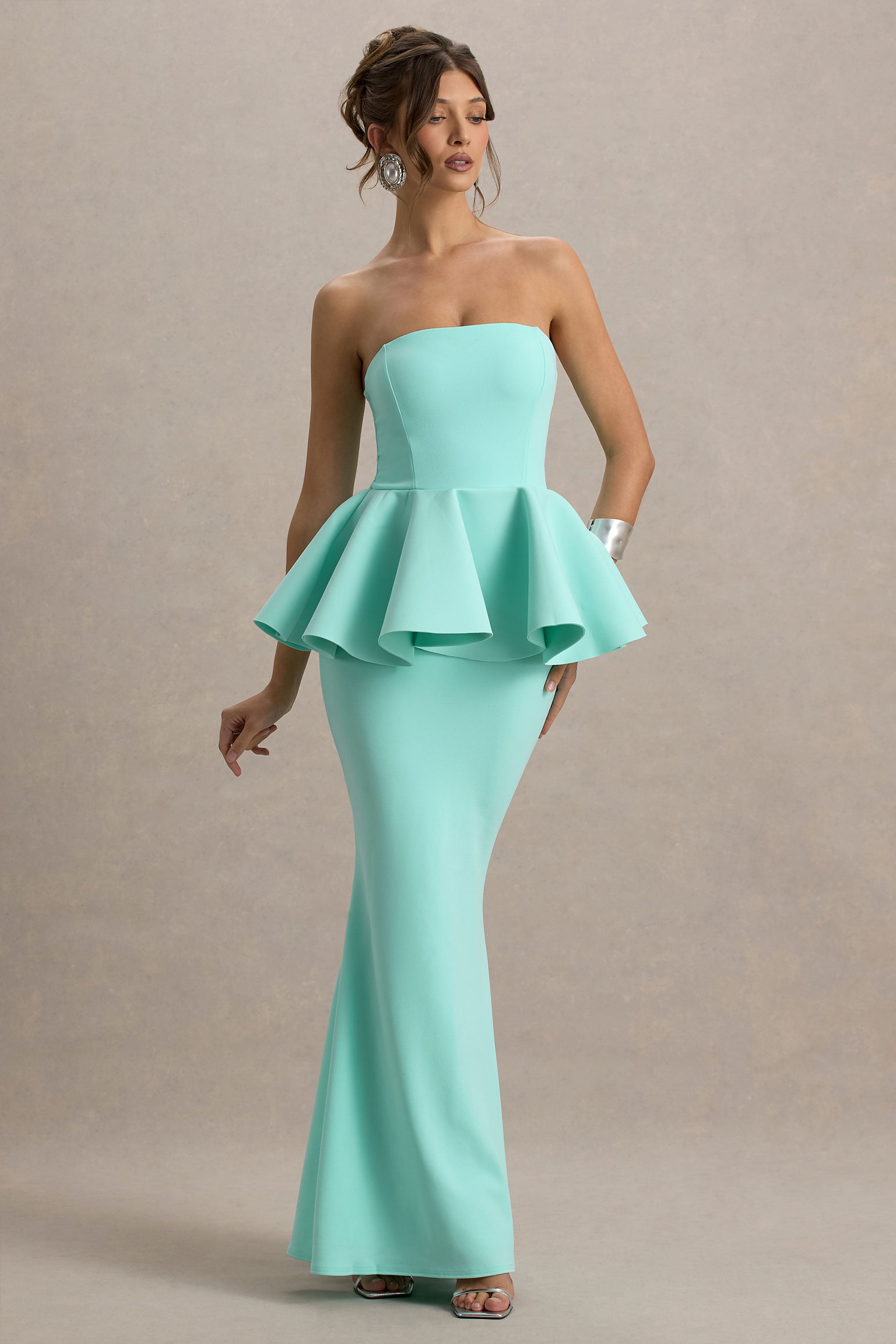 Louisiana | Nane Bandeau Peplum Maxi Elbise