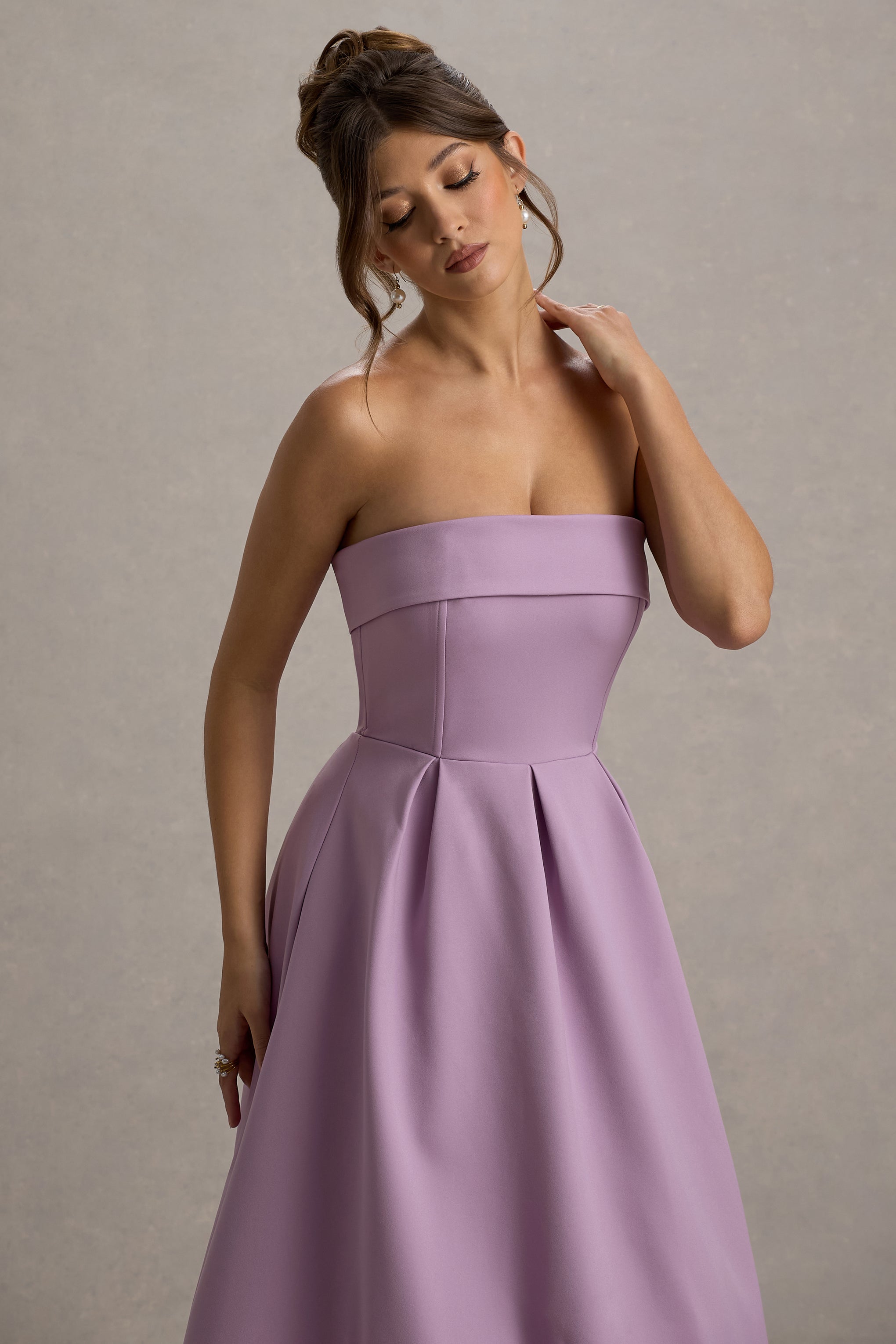Annalise | Lila Bandeau Kayık Elbise