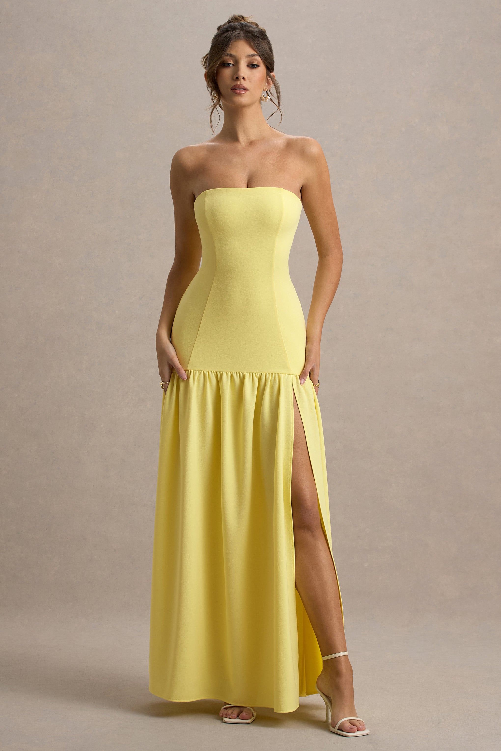 Penny | Limon Bandeau Düşük Bel Maxi Elbise