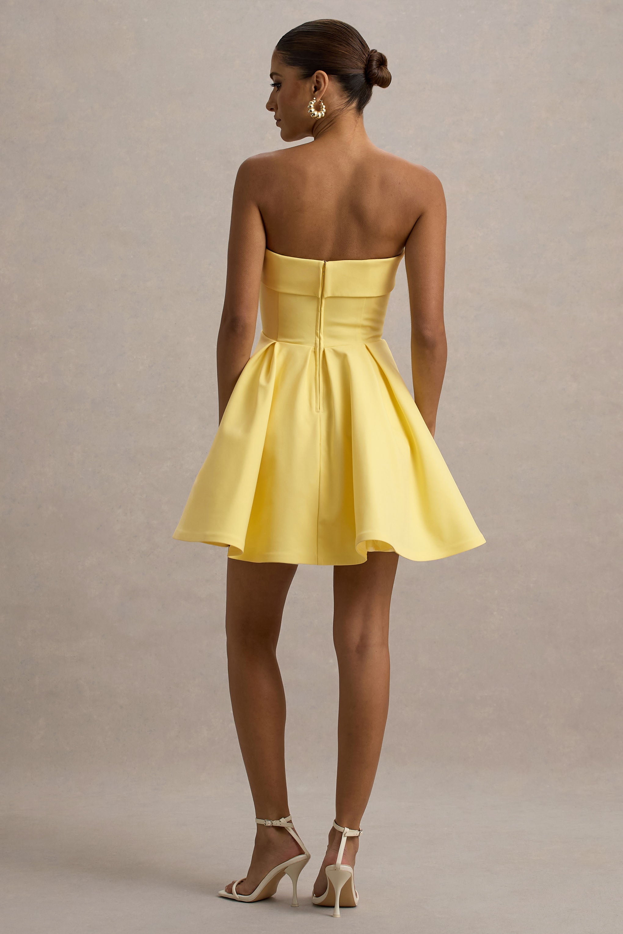 Bruna | Limon Bandeau Kayık Elbise