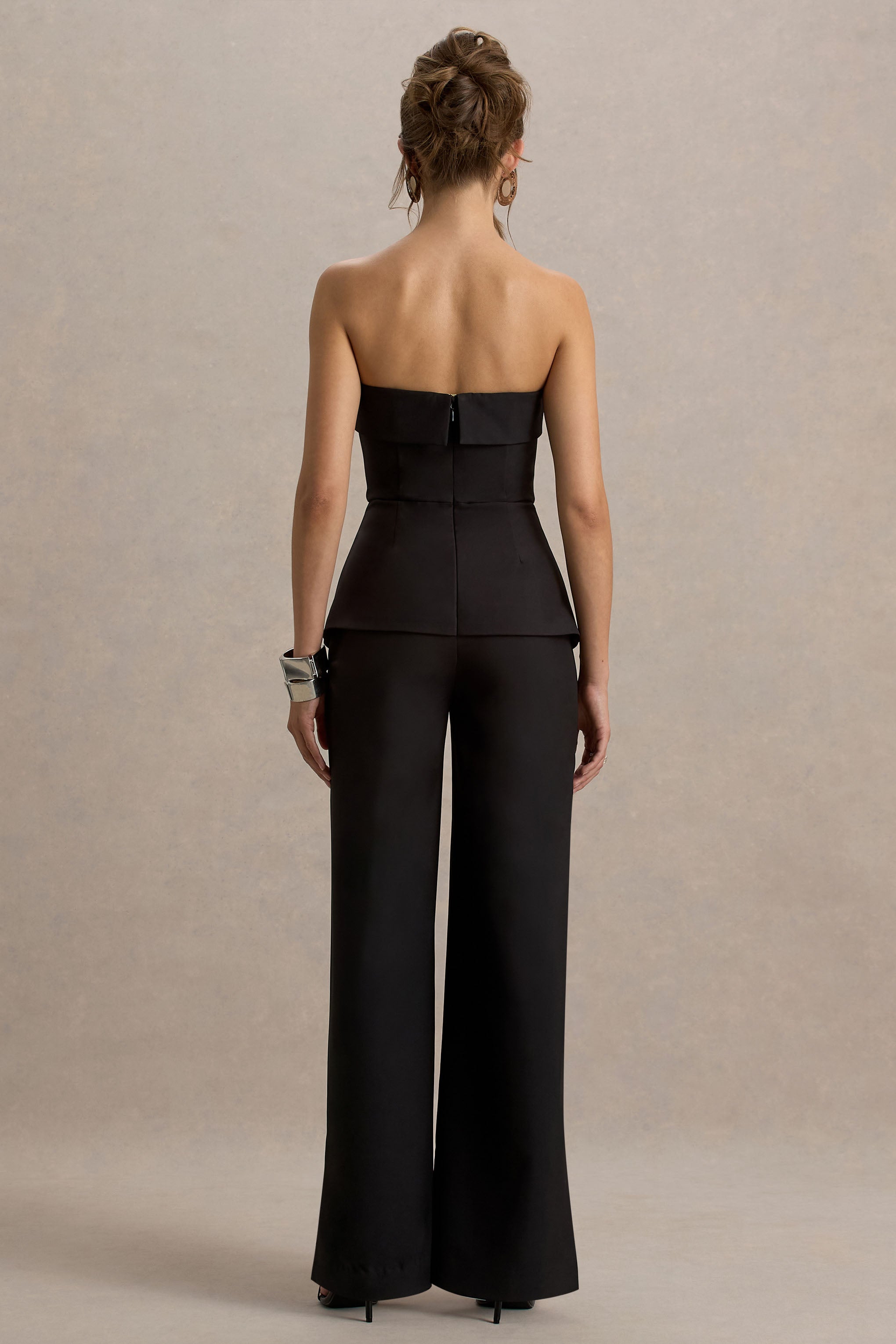 Noemi | Siyah Bandeau Kesim Jumpsuit