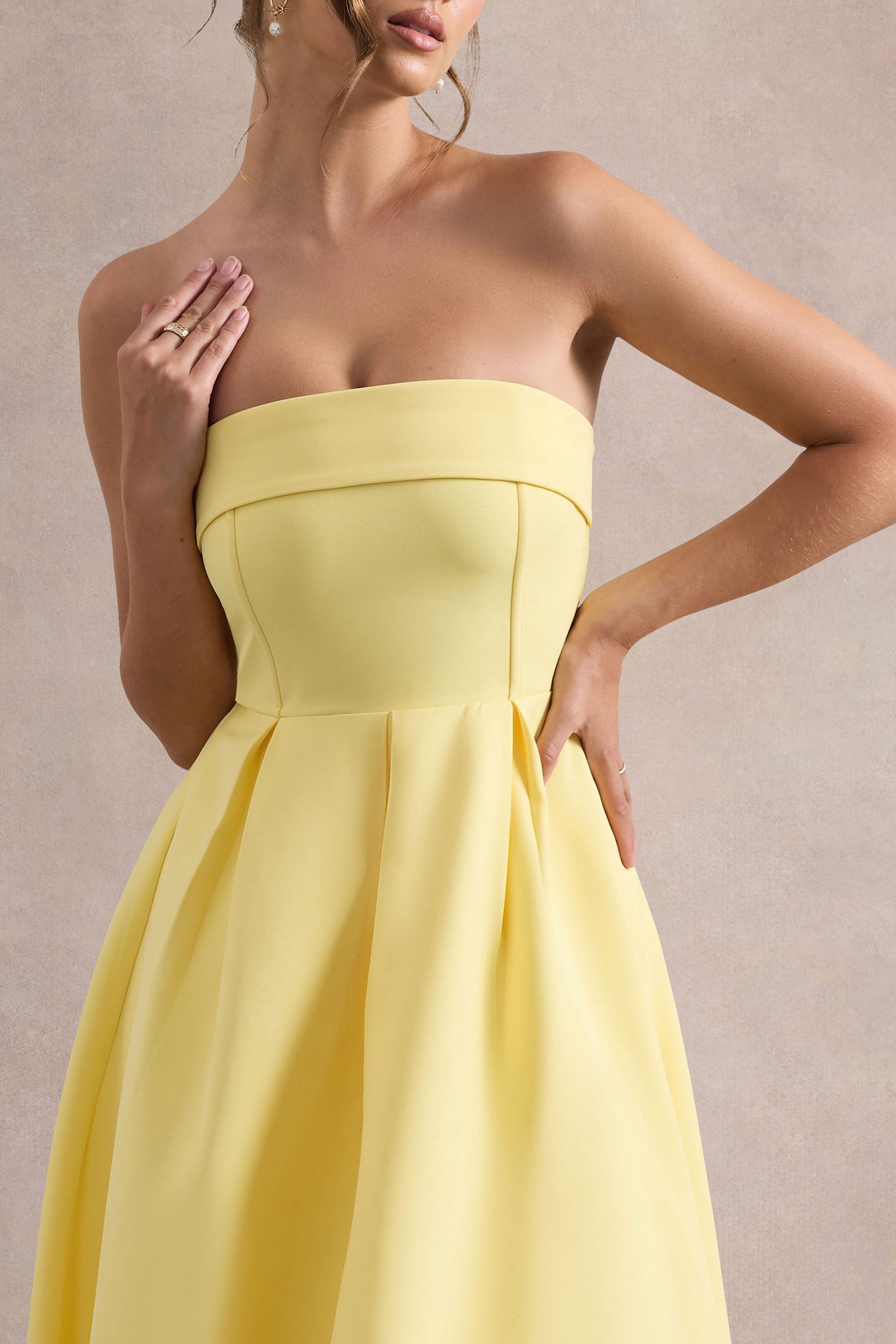 Annalise | Limon Renkli Bandeau Midi Elbise
