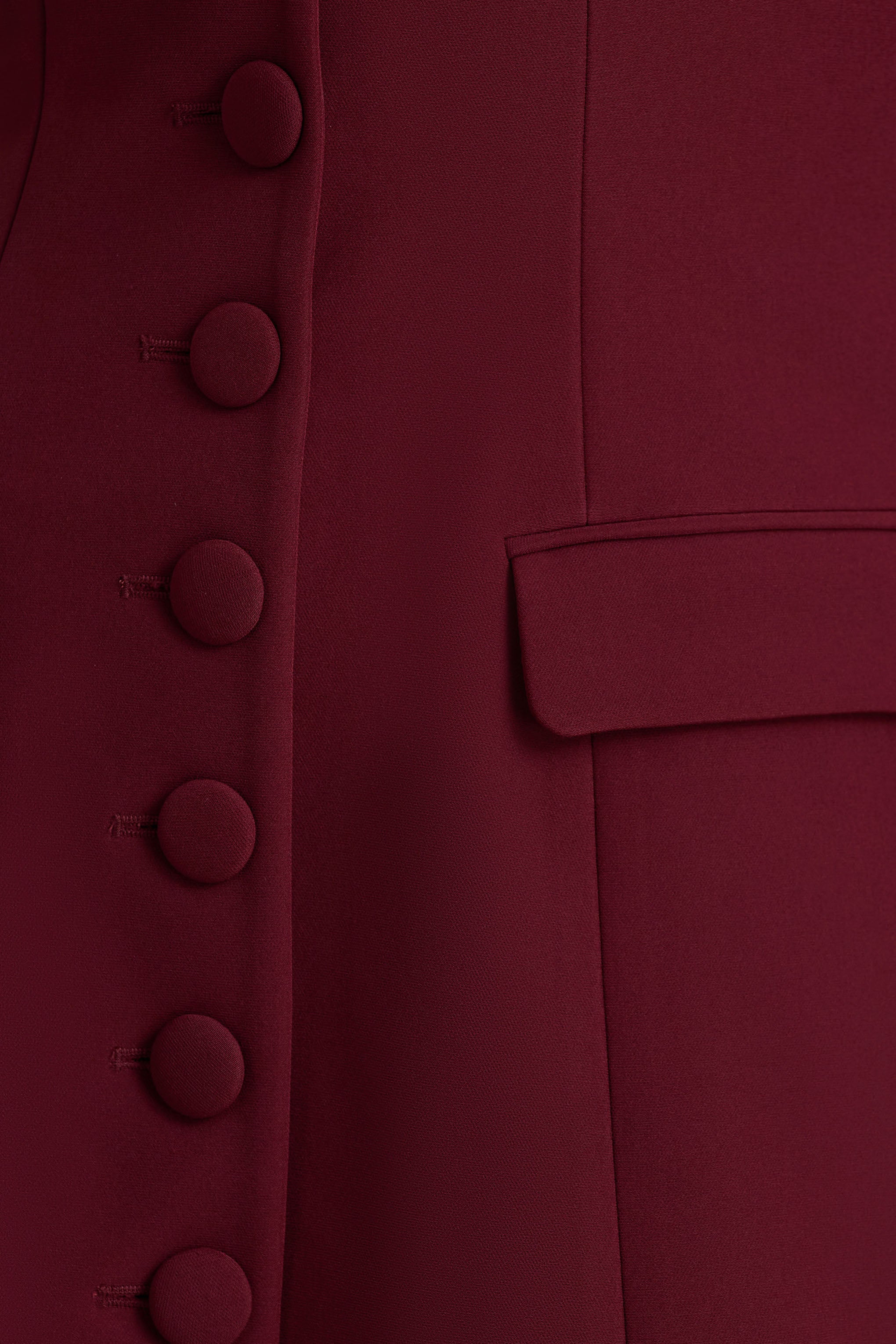 Carmen | Bordo Kalp Yaka Kısa Elbise