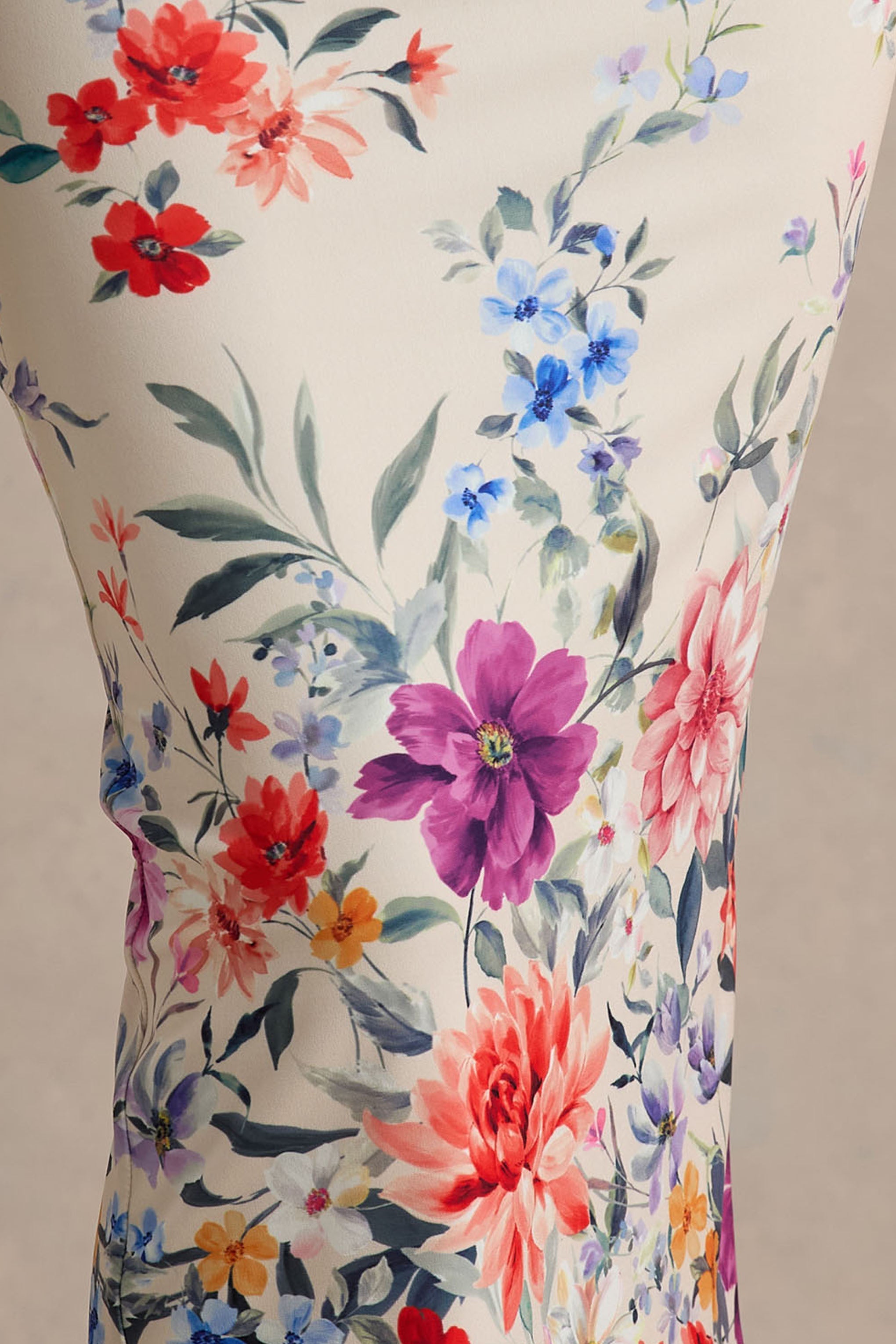 Providence | Işık Pembe Çiçek Desenli Bot Yaka Hamile Midi Elbise, Pelerin Kol