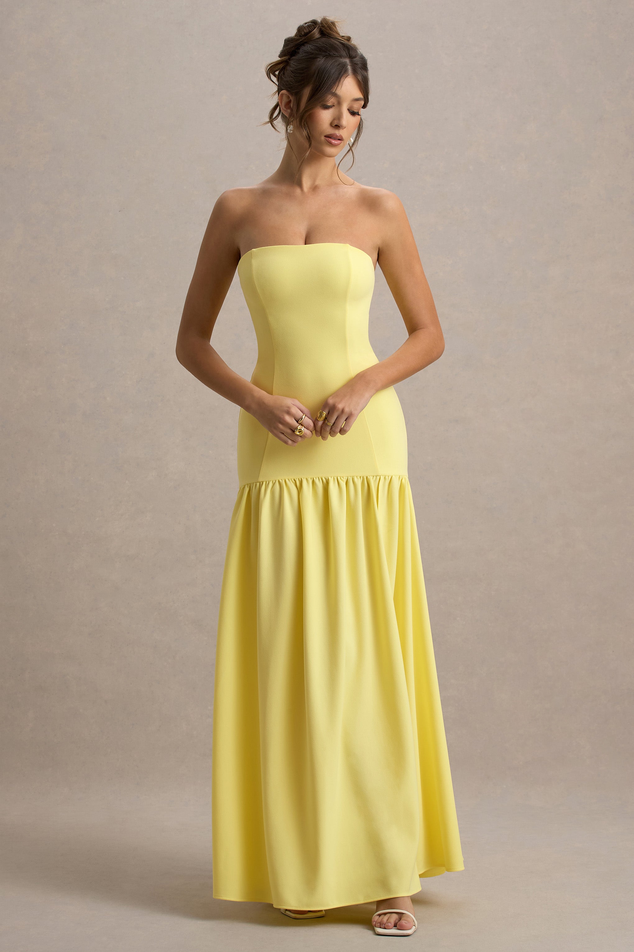 Penny | Limon Bandeau Düşük Bel Maxi Elbise