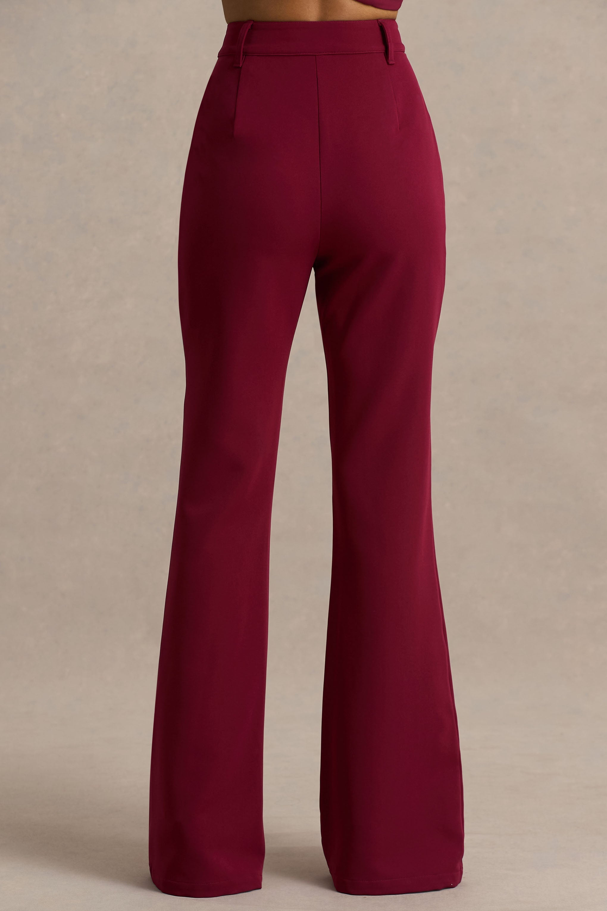 Carina | Bordo Geniş Paça Terzi Pantolonu