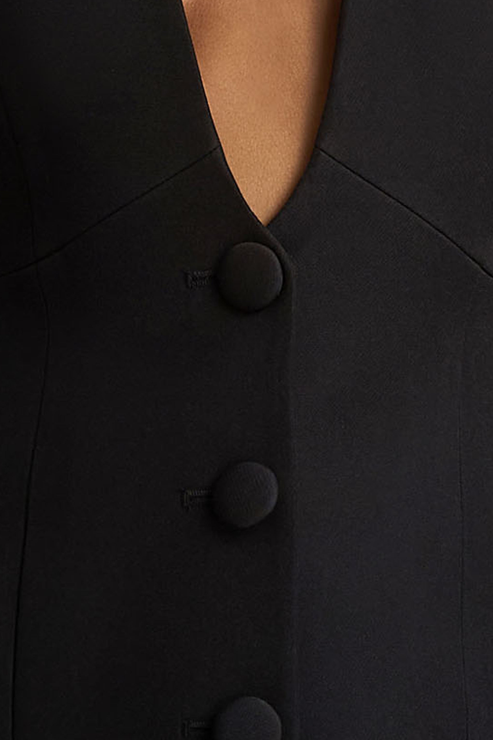 Rosalina | Siyah Aşırı Derin Yaka Kesim Blazer