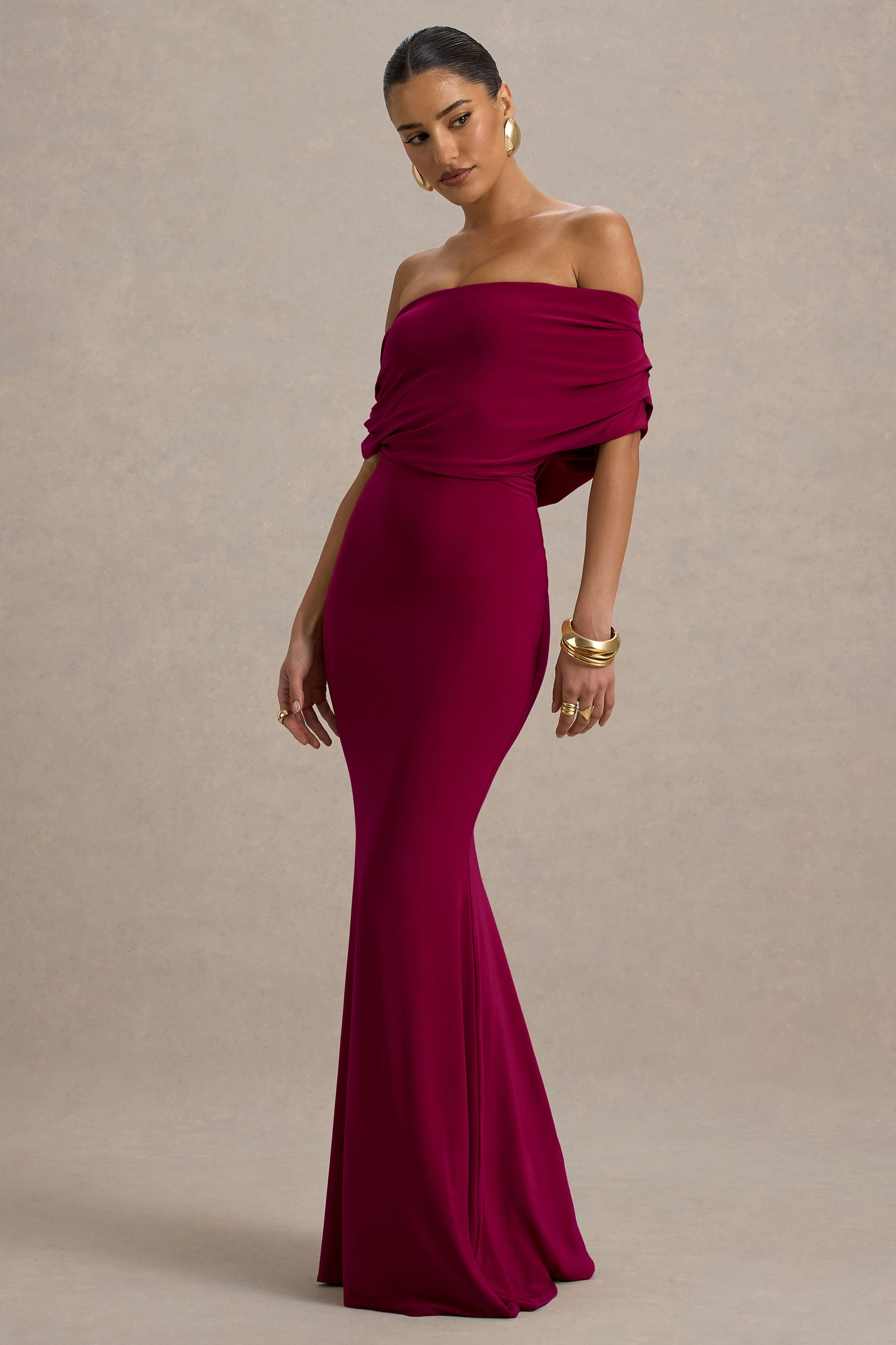 Bowden | Berry Bardot Maxi Elbise
