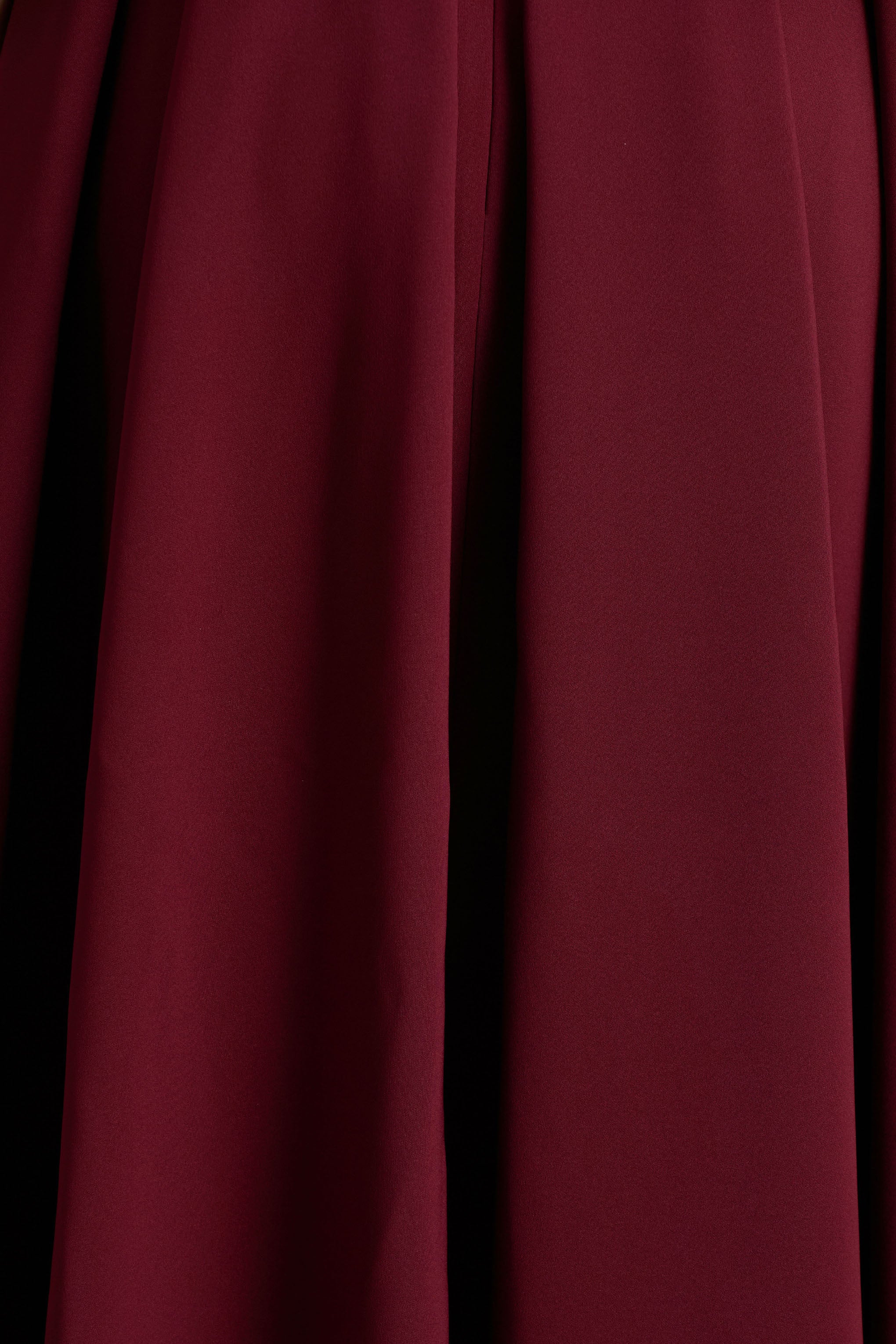 Cosima | Bordo Bardot Yaka Midi Elbise