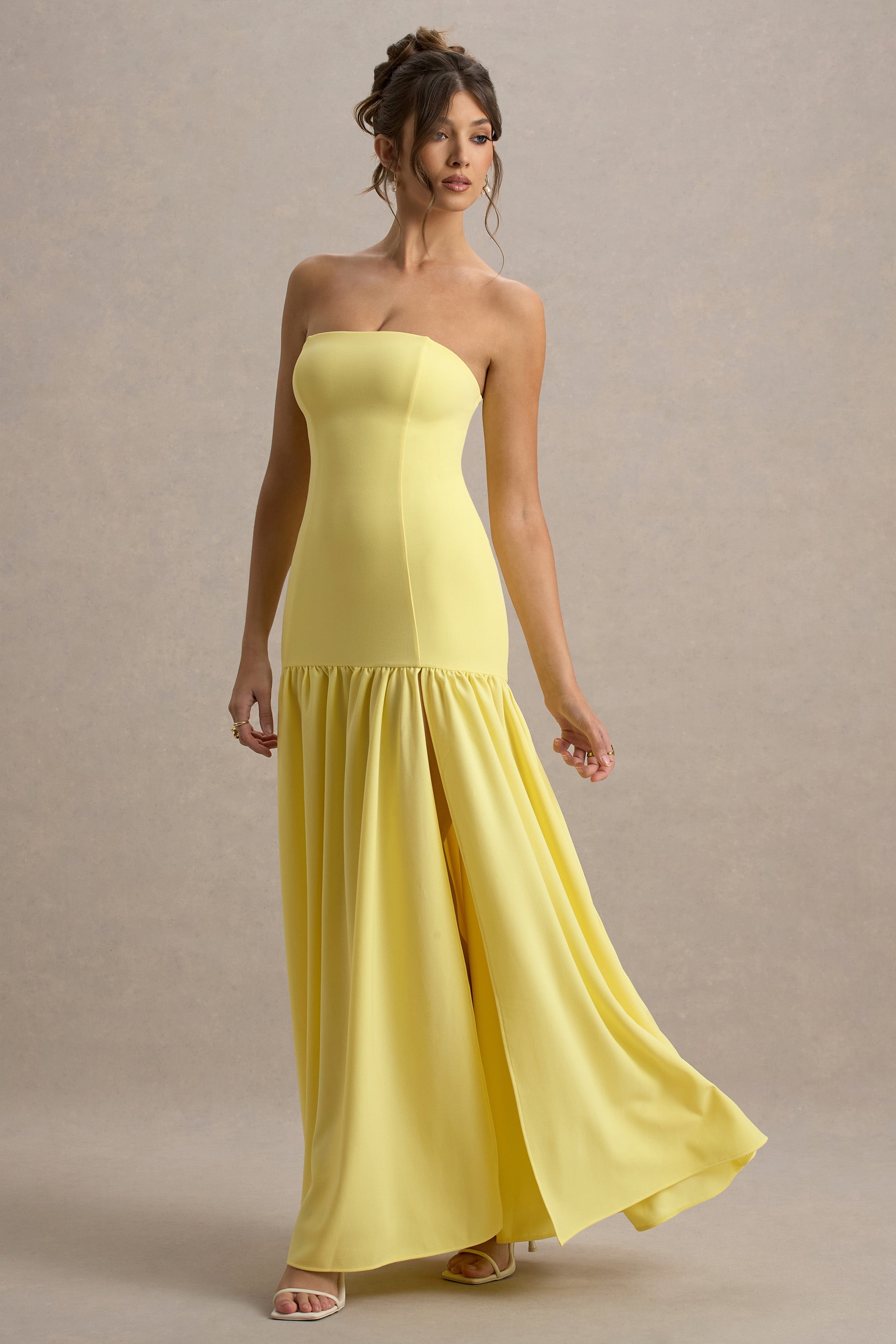 Penny | Limon Bandeau Düşük Bel Maxi Elbise