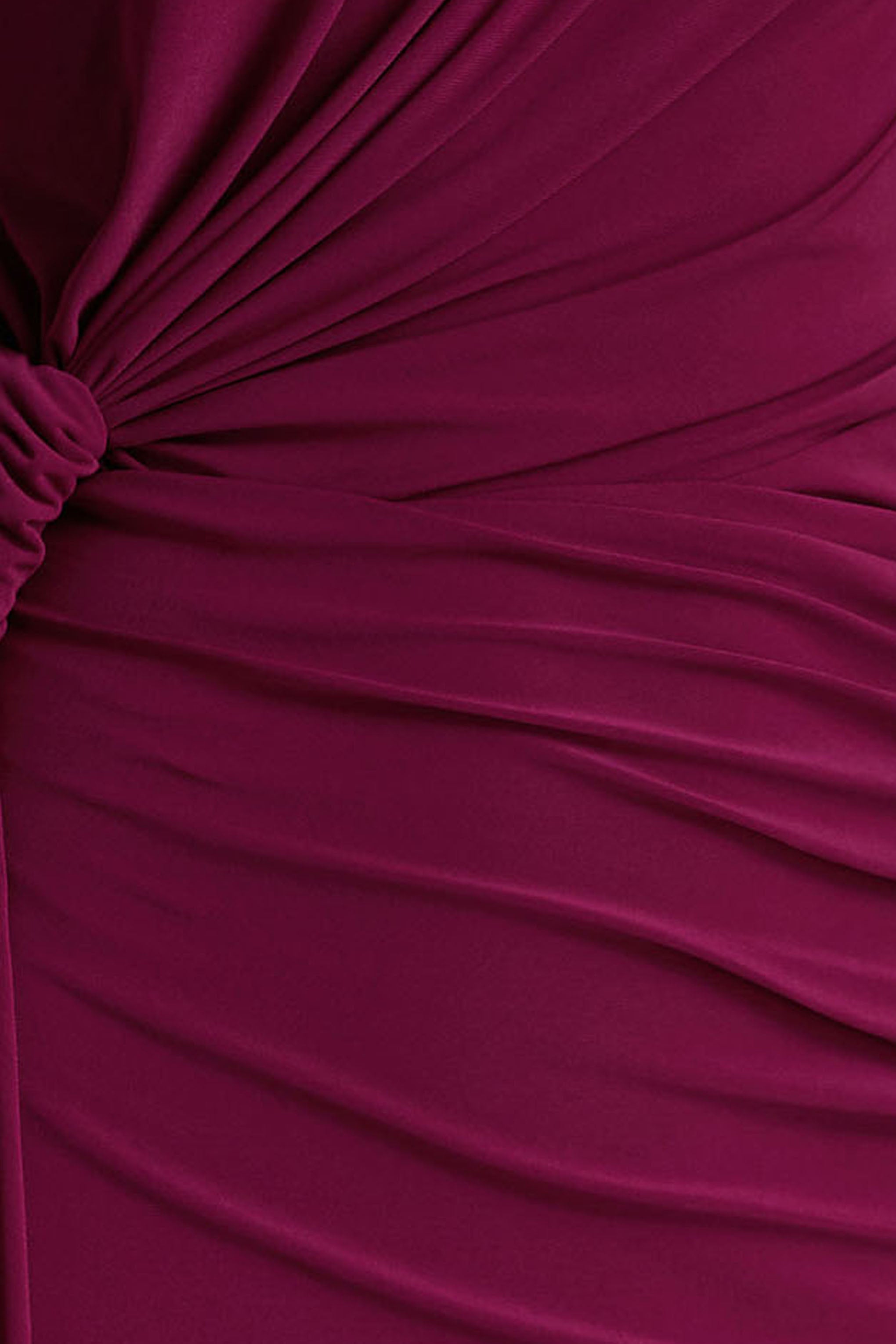 Solene | Burgu Yüksek Yaka Maxi Elbise, Sarma ve Drape Detayı ile