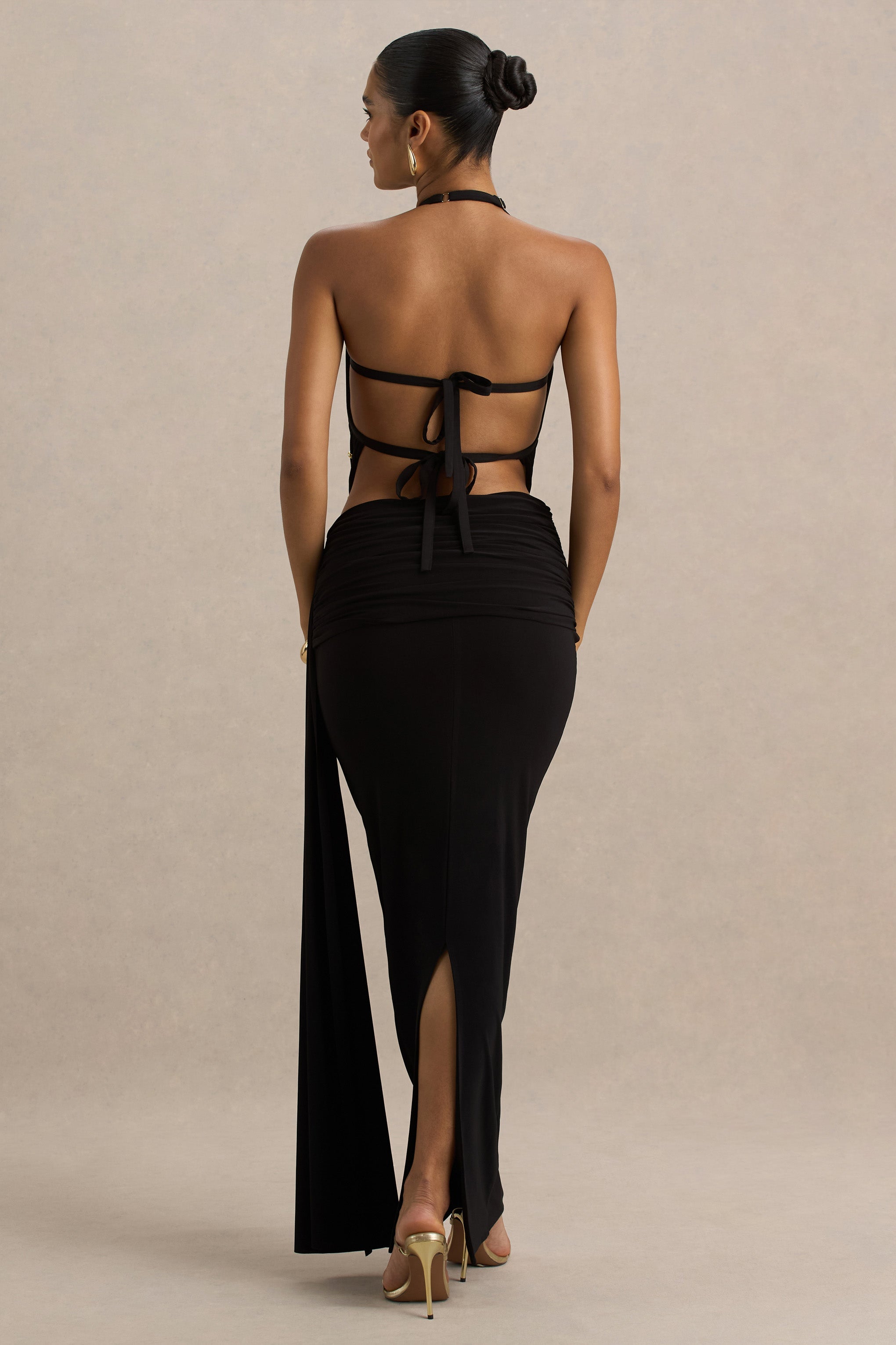 Joi | Kuşak Detaylı Siyah Maxi Etek