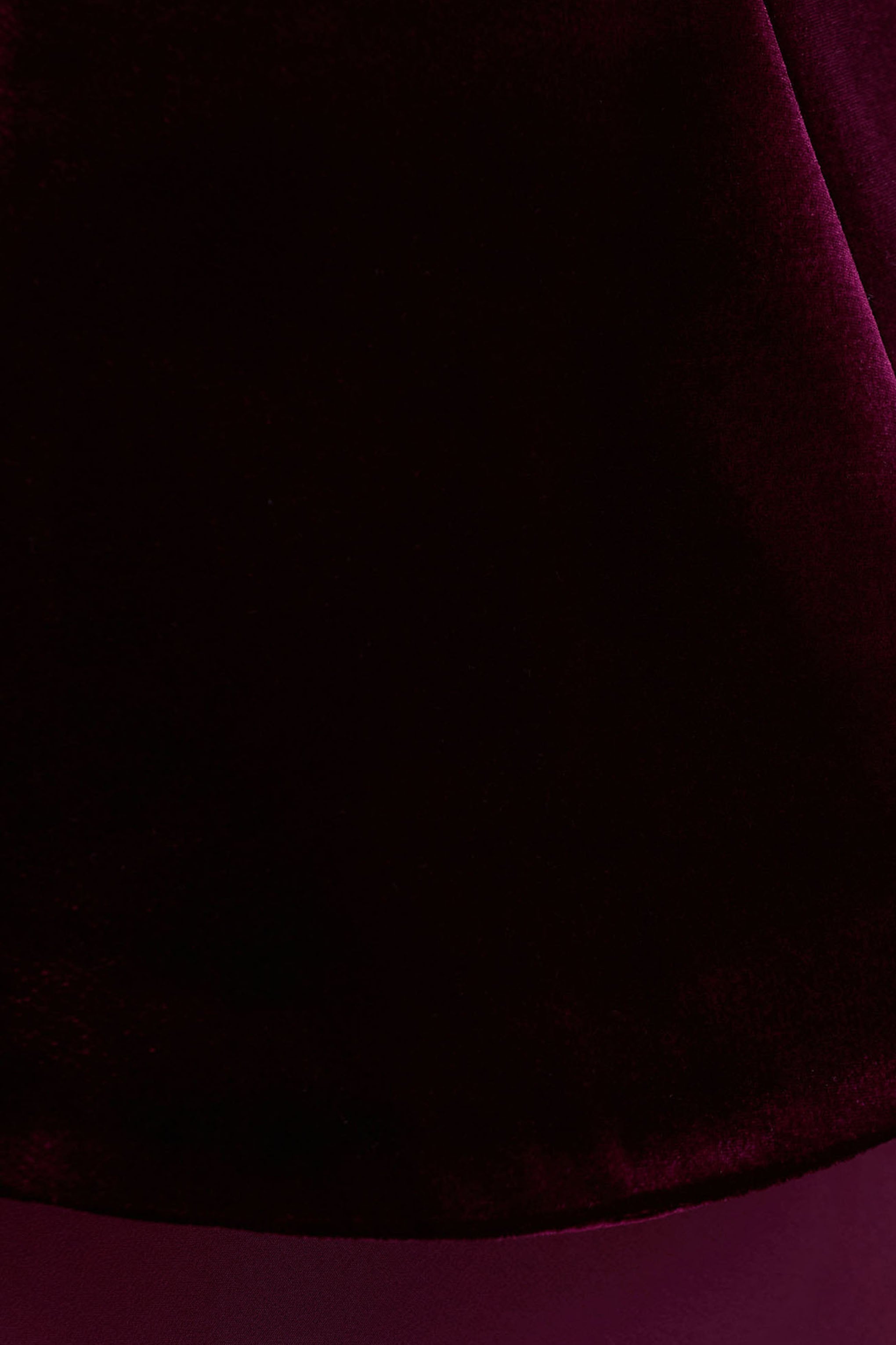 Şımartıcı | Bordo Kadife ve Saten Bandeau Korsaj Maxi Elbise