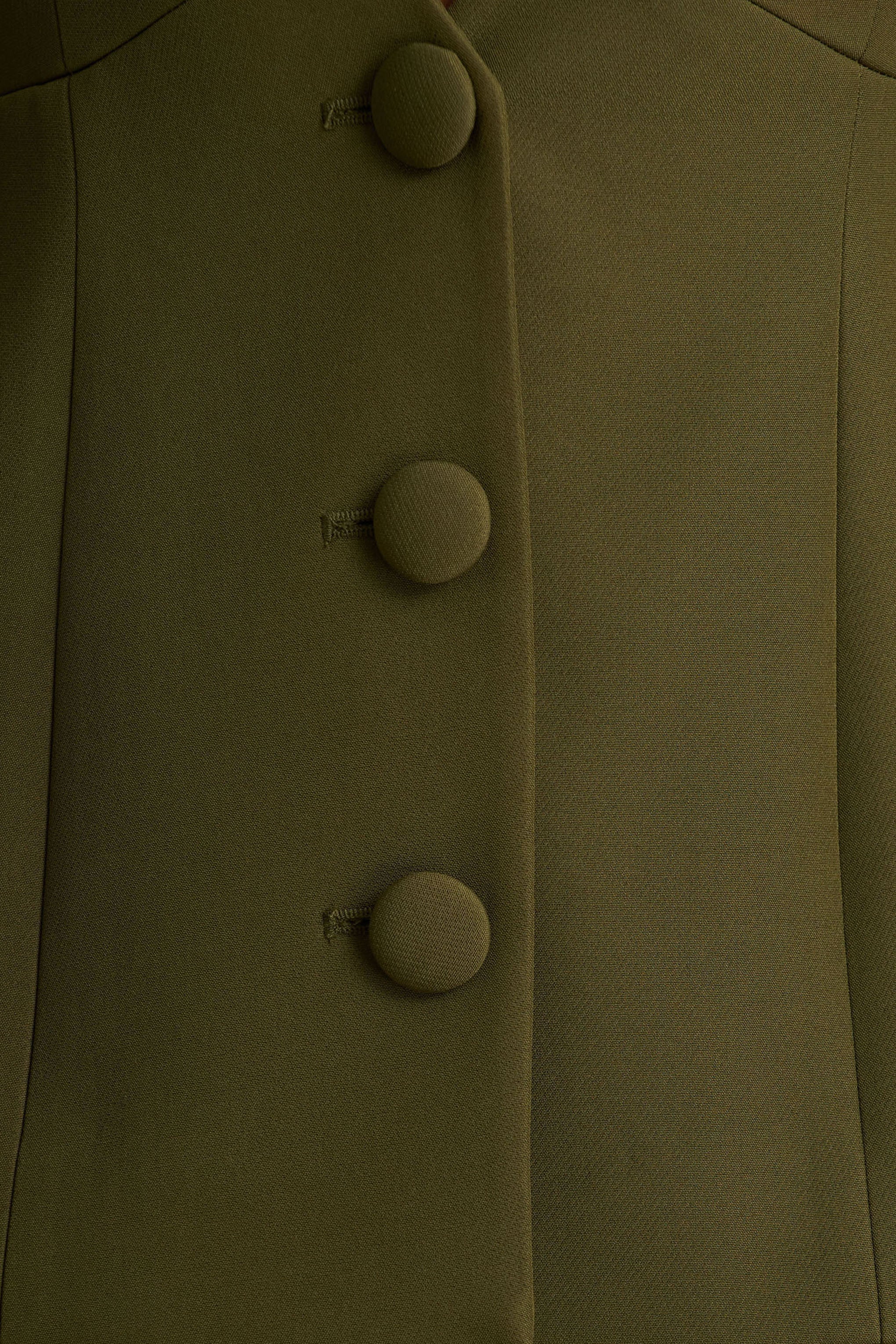 Rosalina | Zeytin Rengi Aşırı Derin Yaka Kesim Blazer