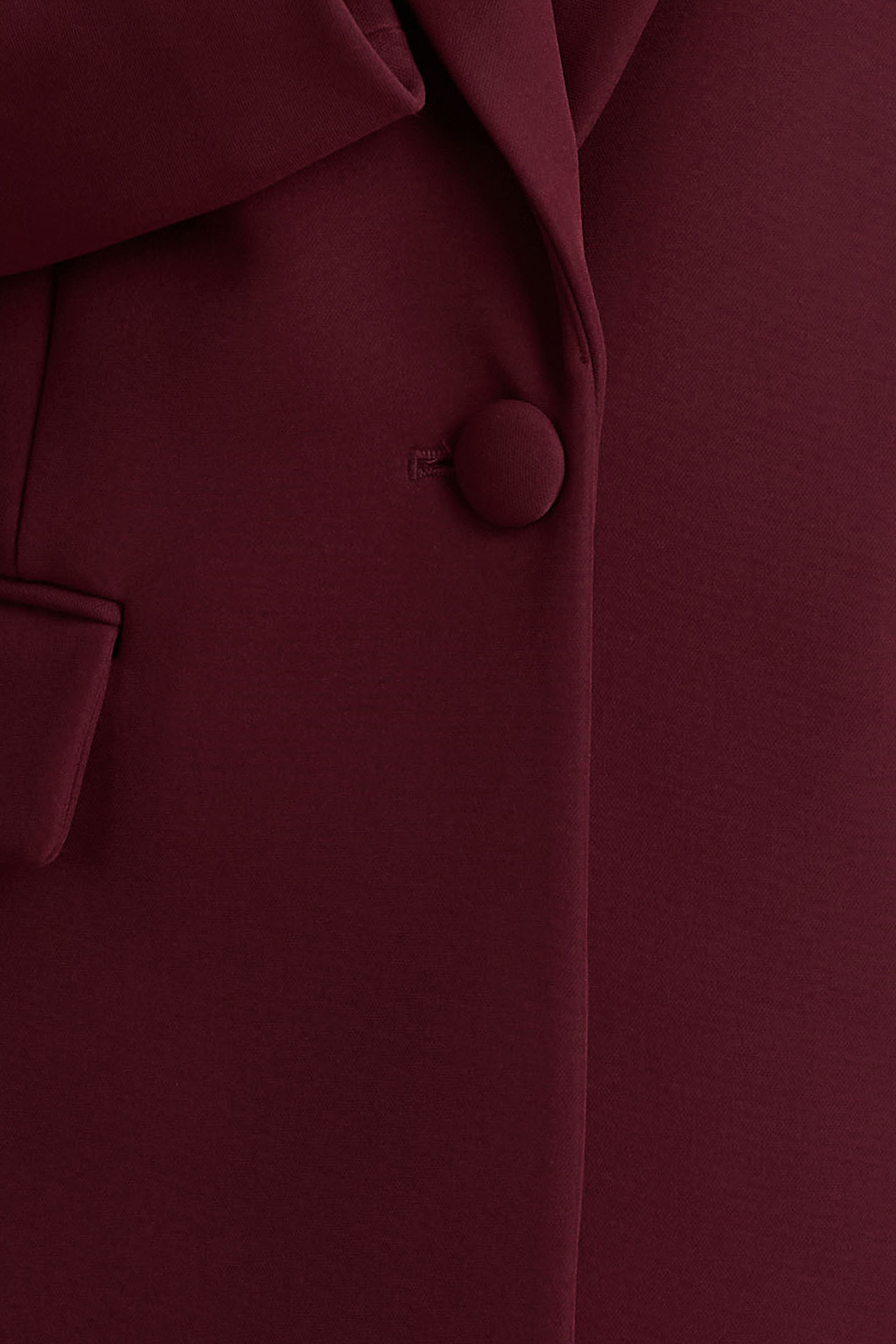 Katherine | Bordo Derin Yaka Klasik Blazer