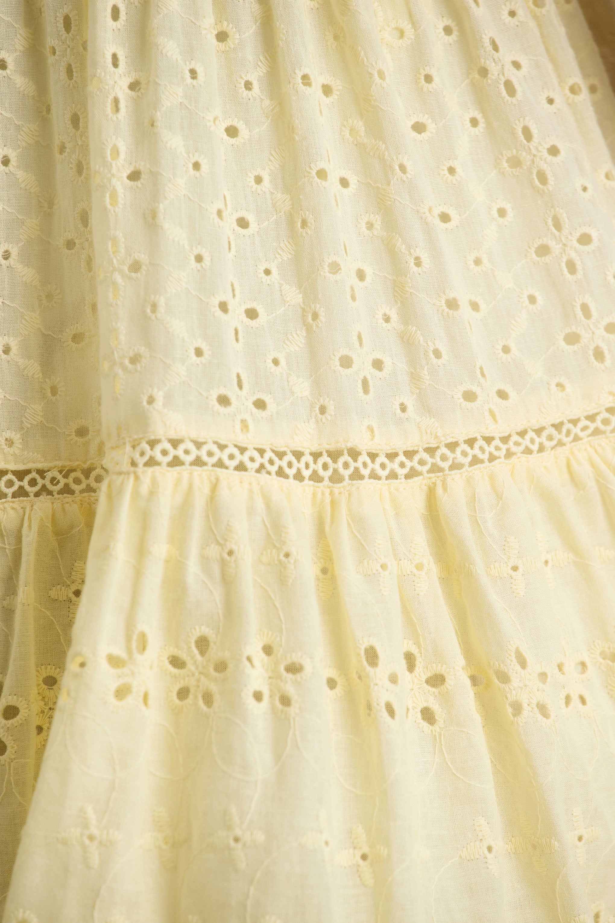 Corrina | Limon Broderi Derin Yaka Mini Elbise