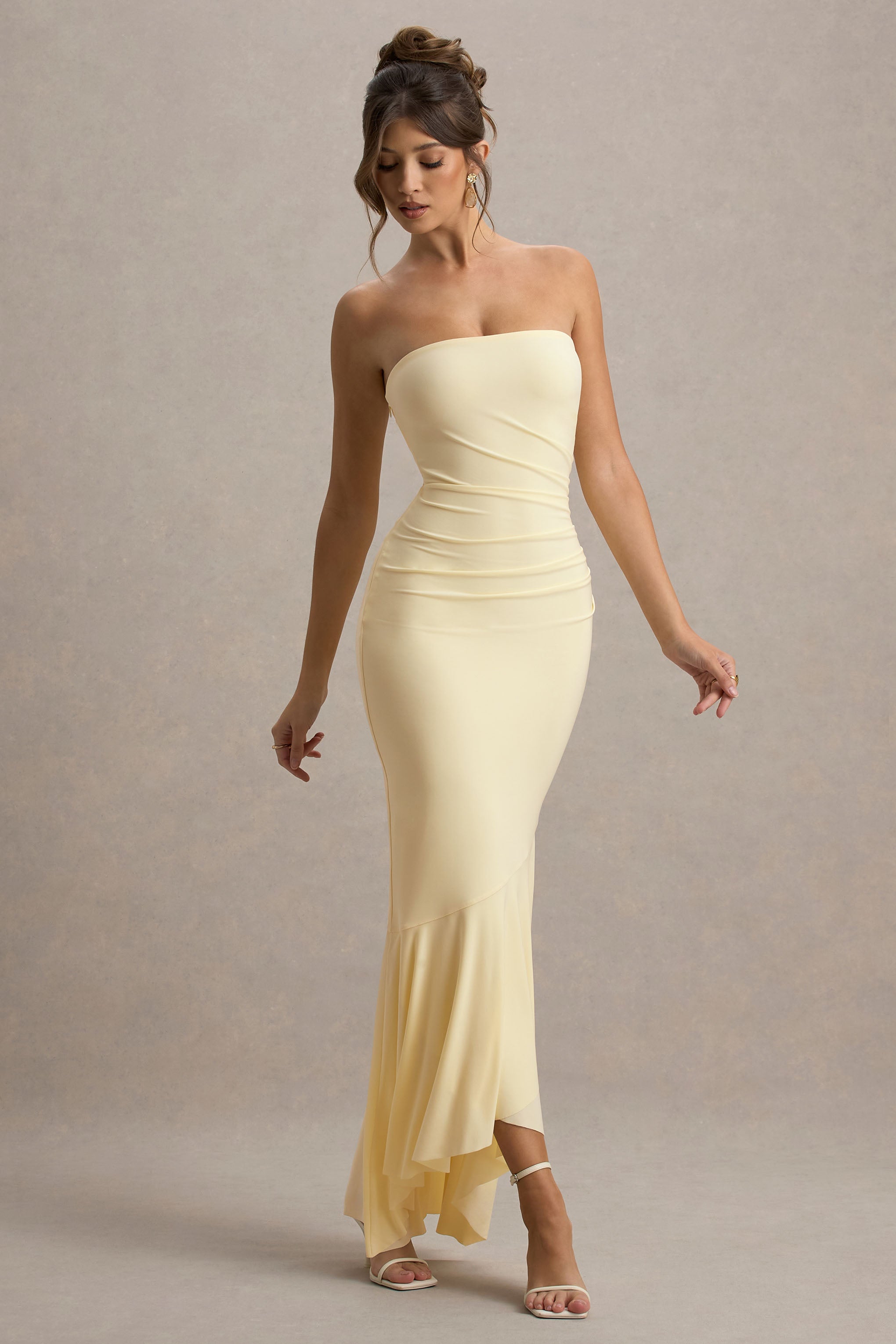 Capria | Soluk Limon Bandeau Sarma Maxi Elbise