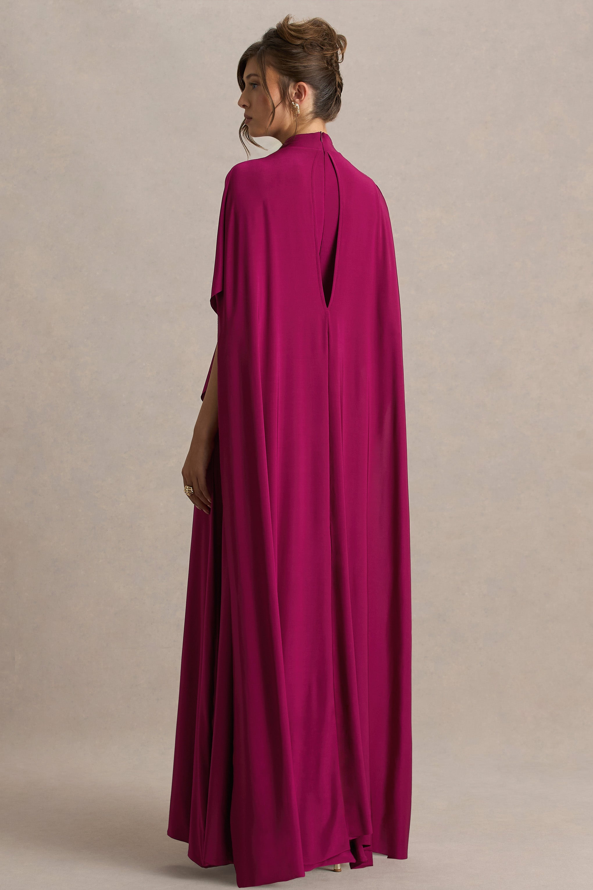 Olessia | Bordo Kemerli K gathered Kol Maxi Elbise