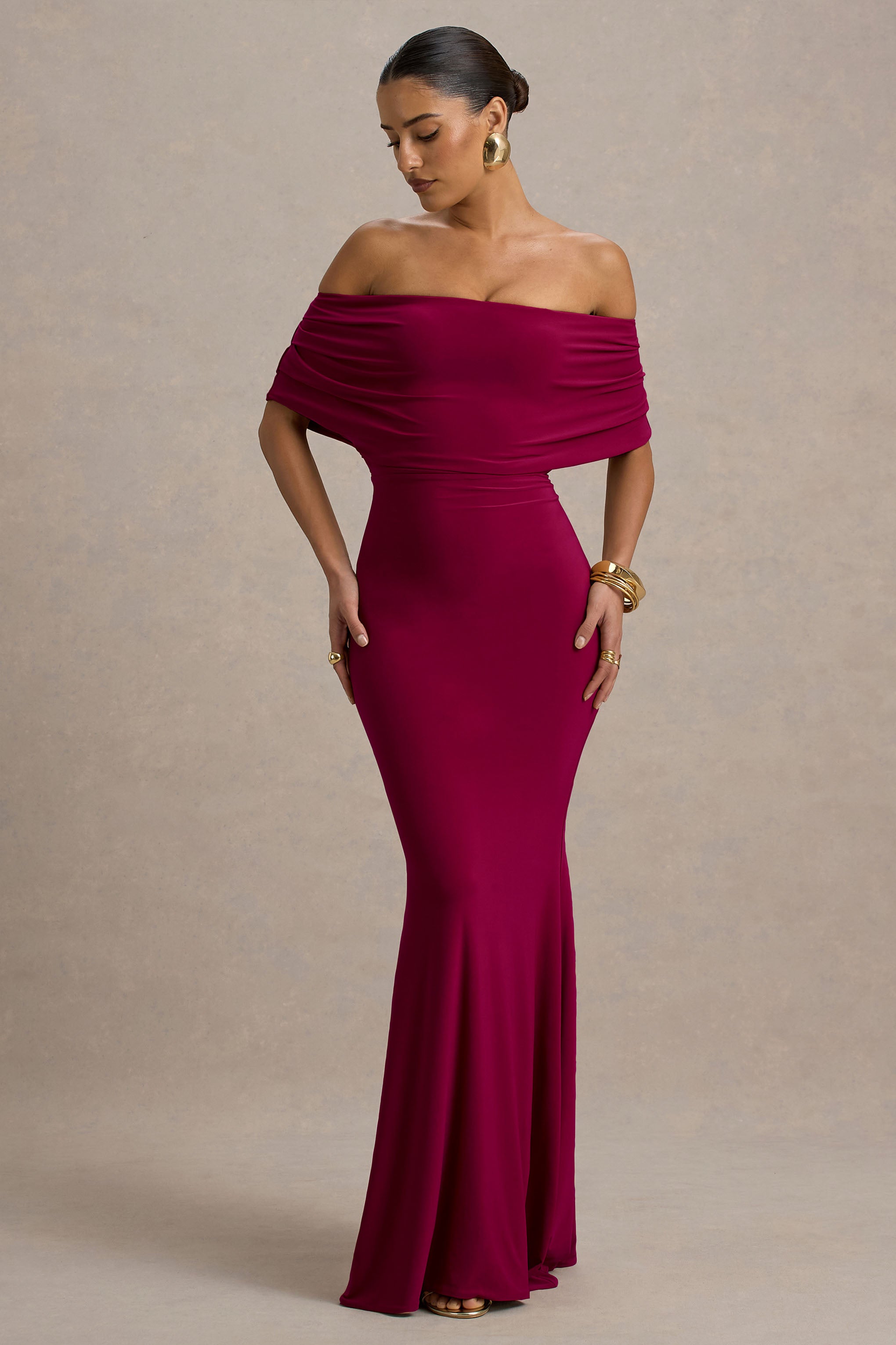 Bowden | Berry Bardot Maxi Elbise