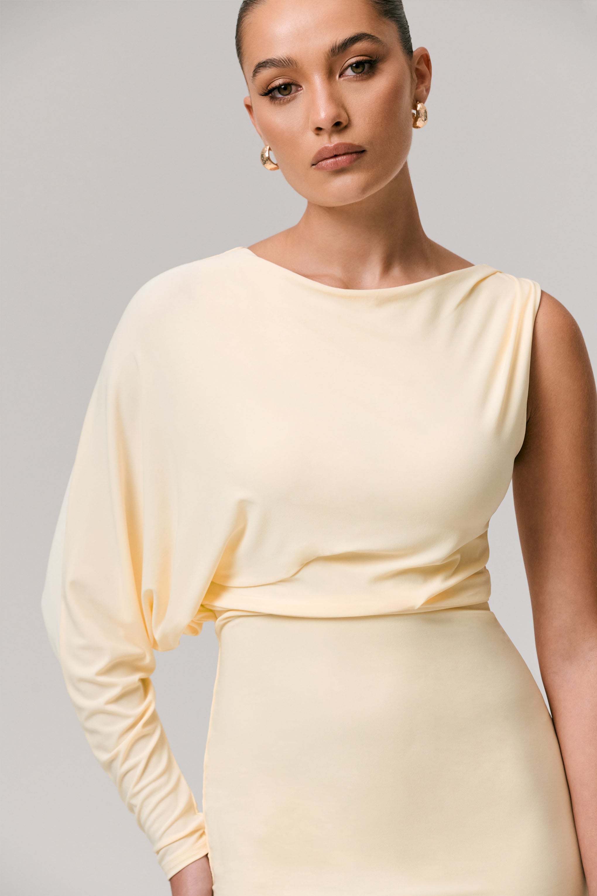 Delia | Açık Limon Tek Kol Mini Elbise