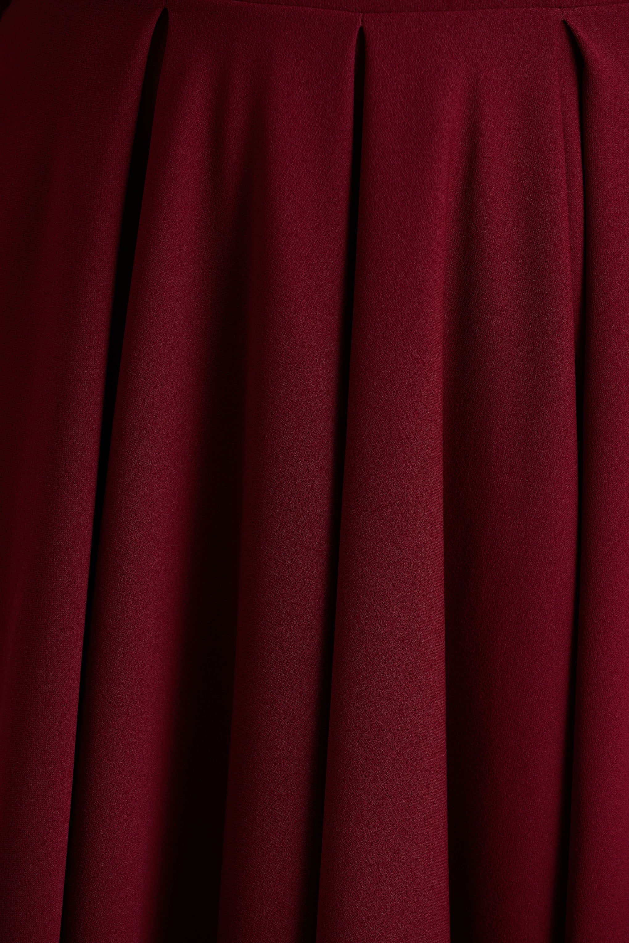 Isabella | Bordo Bardot Yaka Midi Elbise