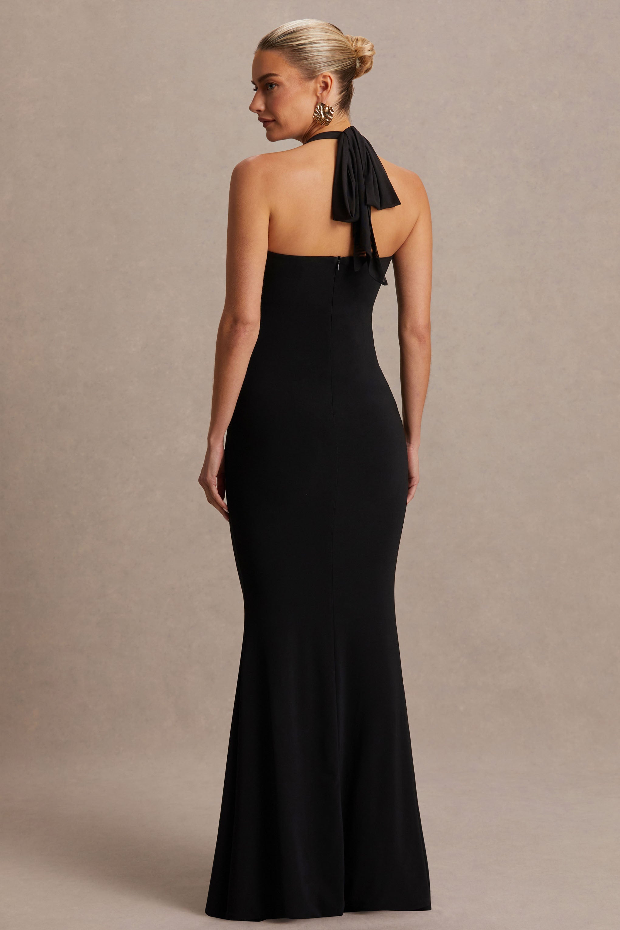 Avielle | Siyah Halter Yaka Maxi Elbise