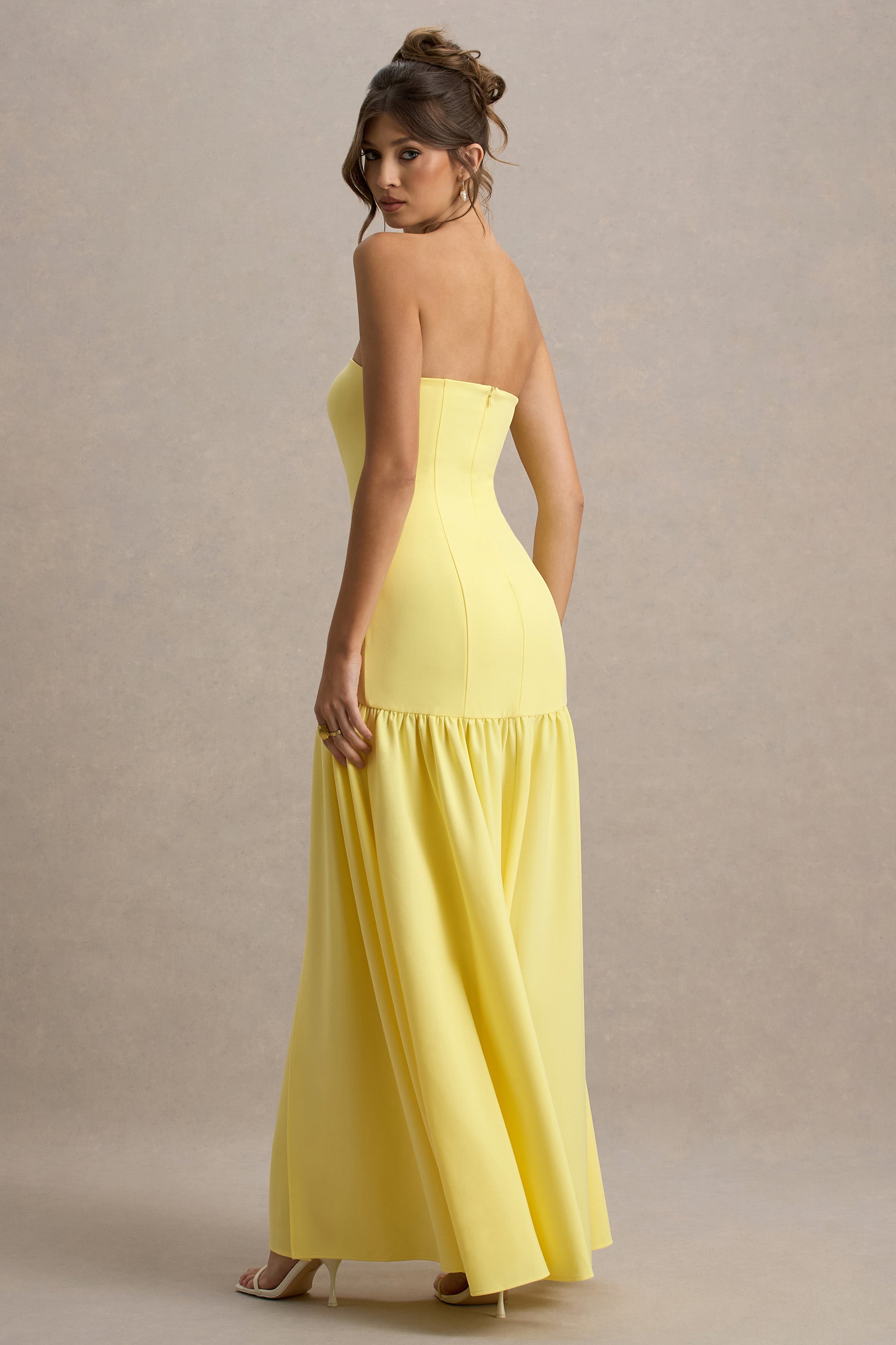 Penny | Limon Bandeau Düşük Bel Maxi Elbise