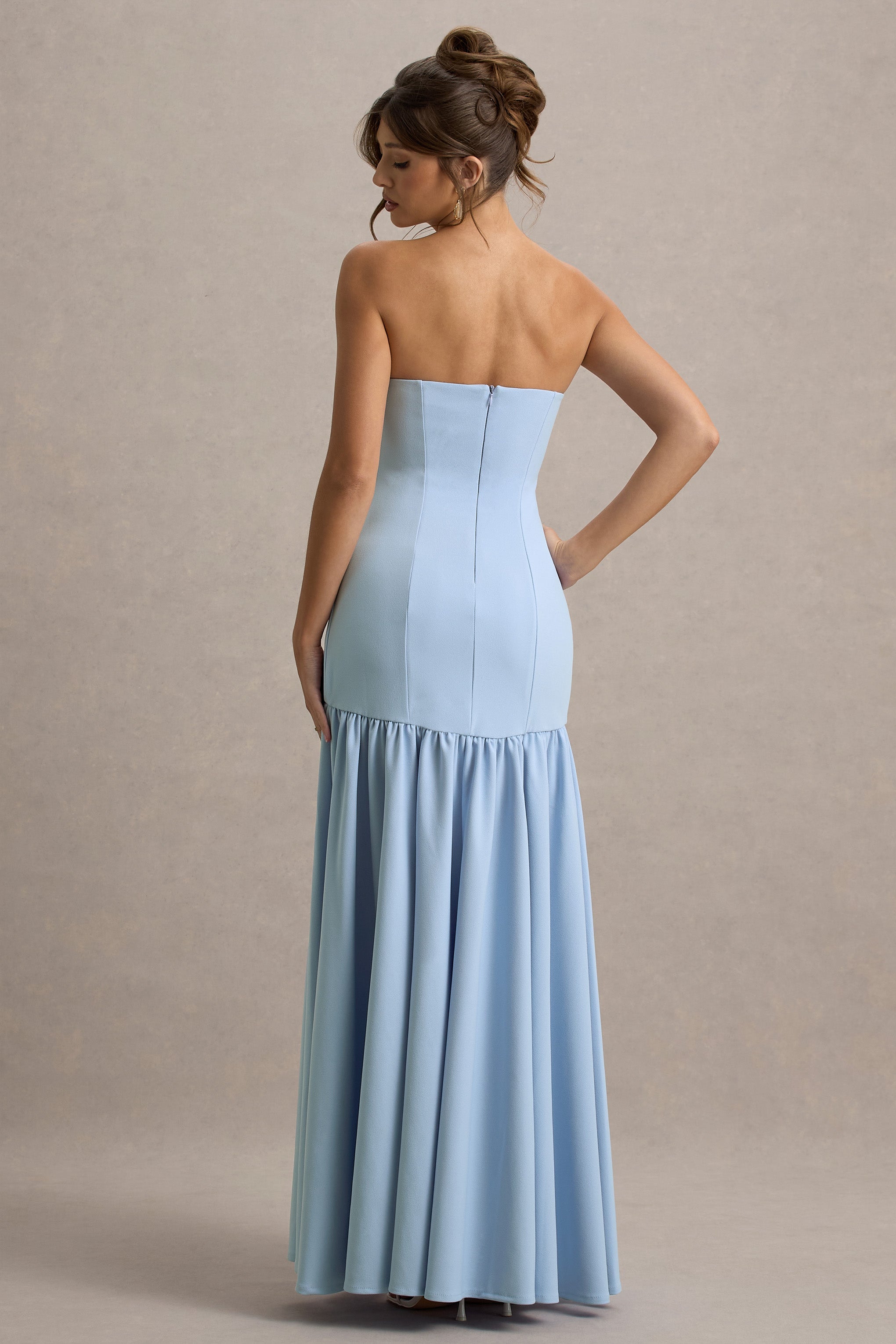 Penny | Toz Mavi Bandeau Düşük Bel Maxi Elbise