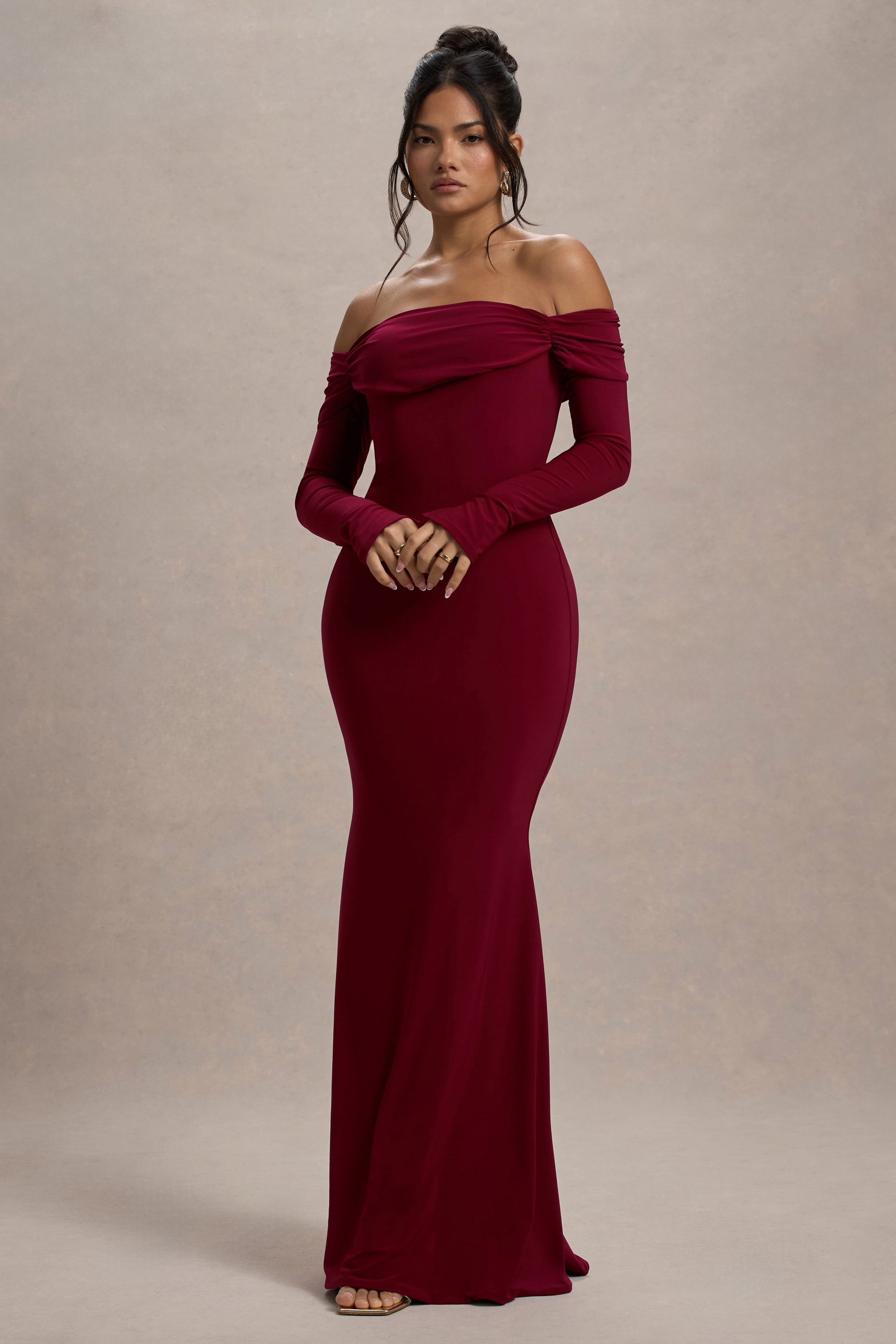 Amaia | Berry Bardot Uzun Kollu Maxi Elbise