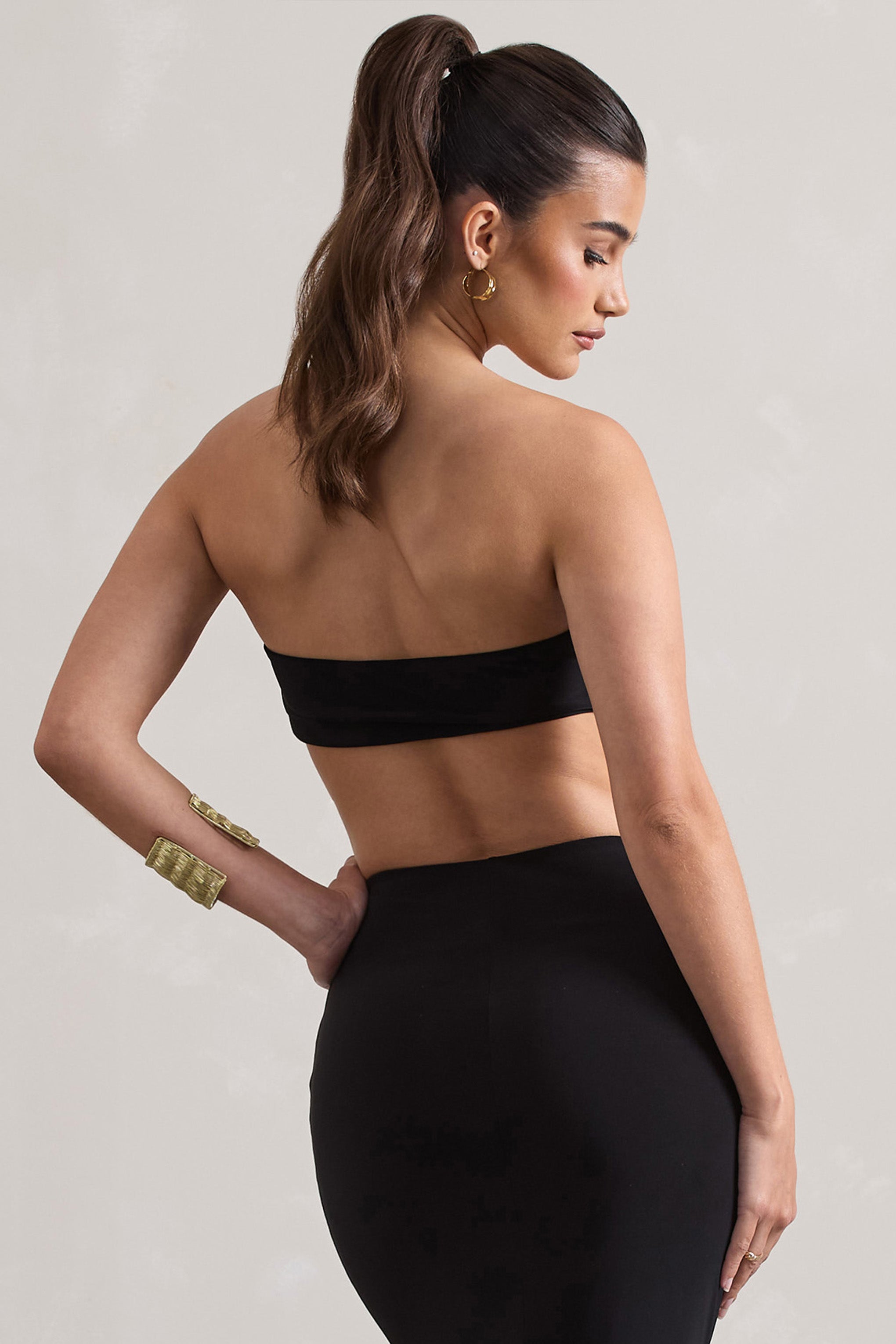 Vada | Siyah Bandeau Kısa Üst