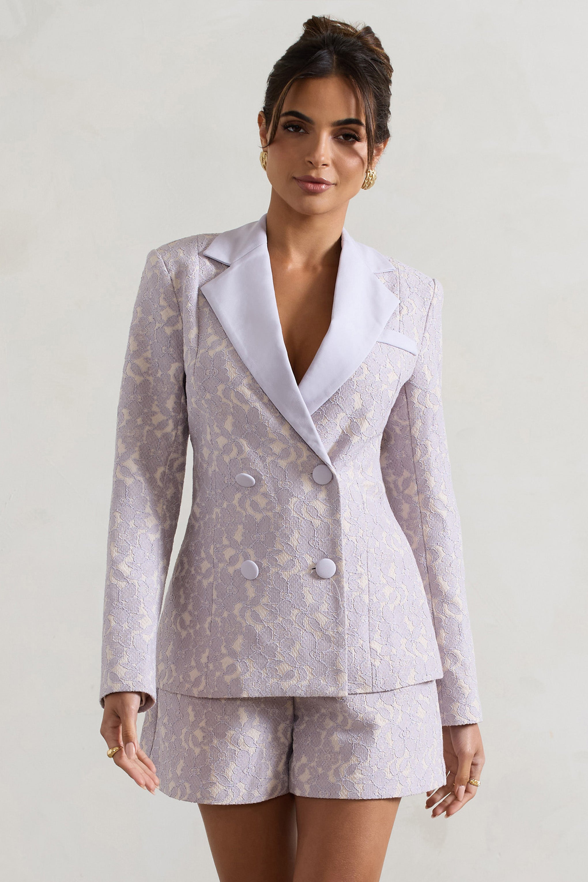 Kennedy | Lila Dantel Kesim Blazer