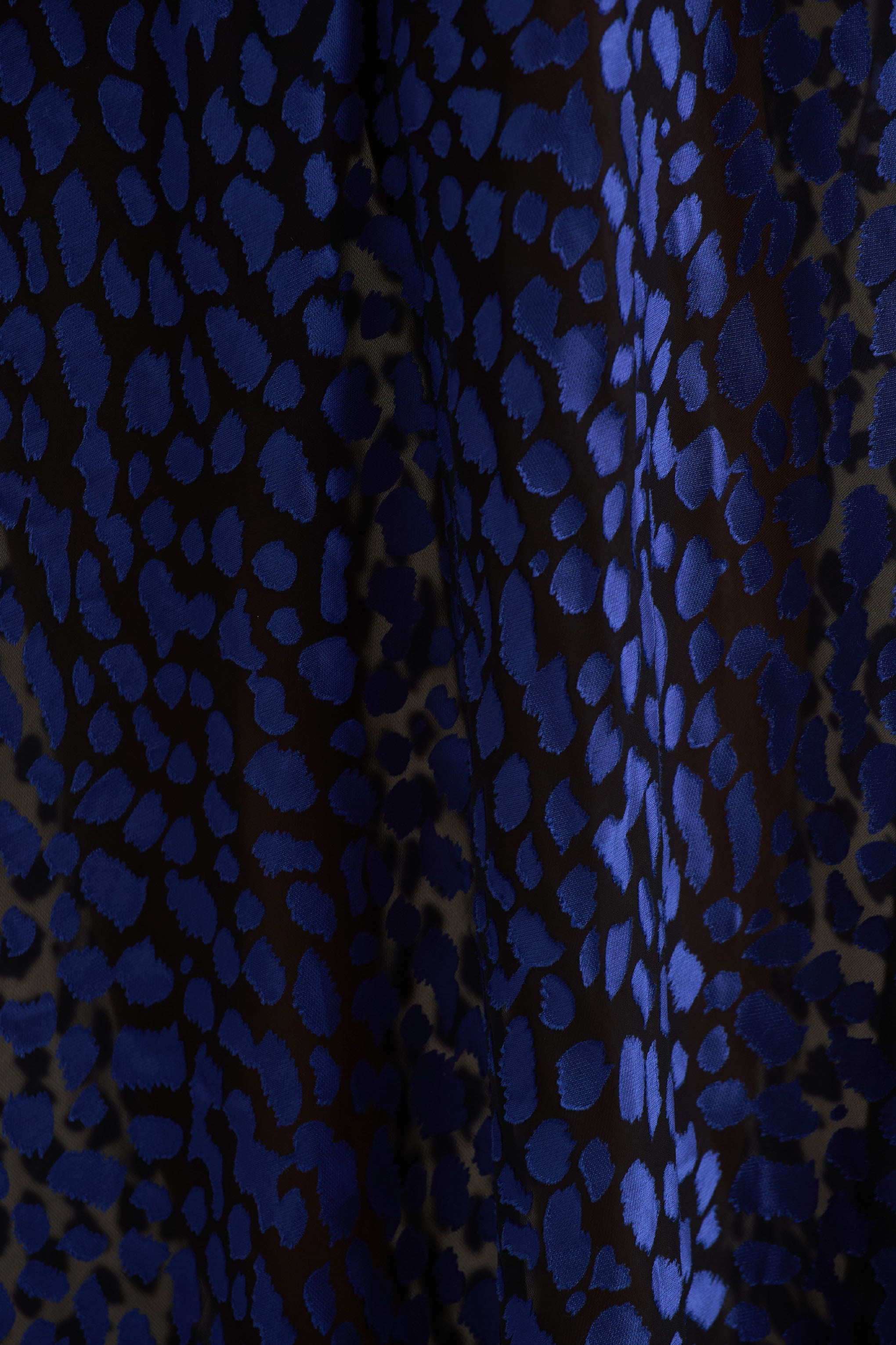Marya | Mavi Leopar Desenli Cowl-Yaka Maxi Elbise