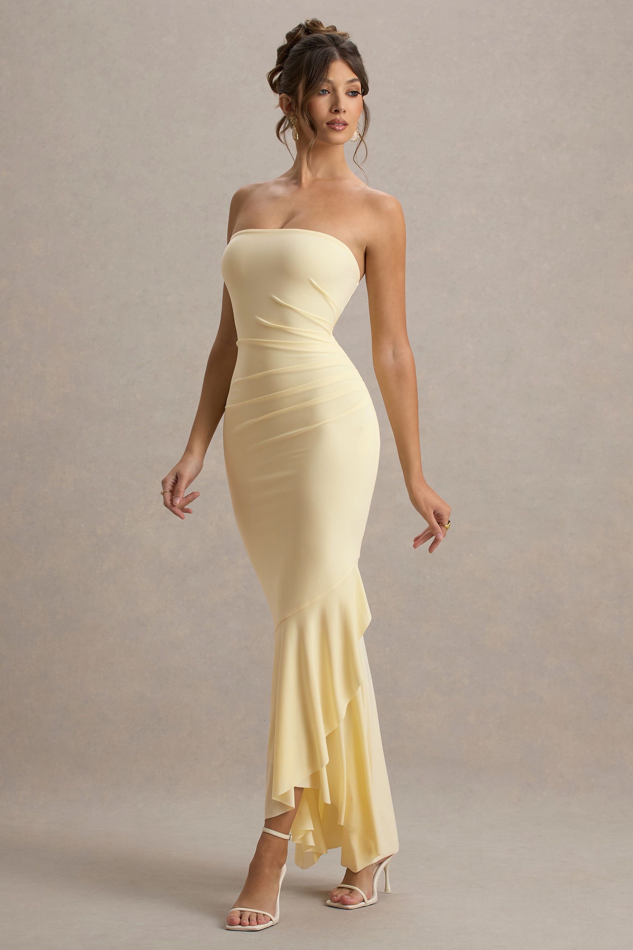 Capria | Soluk Limon Bandeau Sarma Maxi Elbise