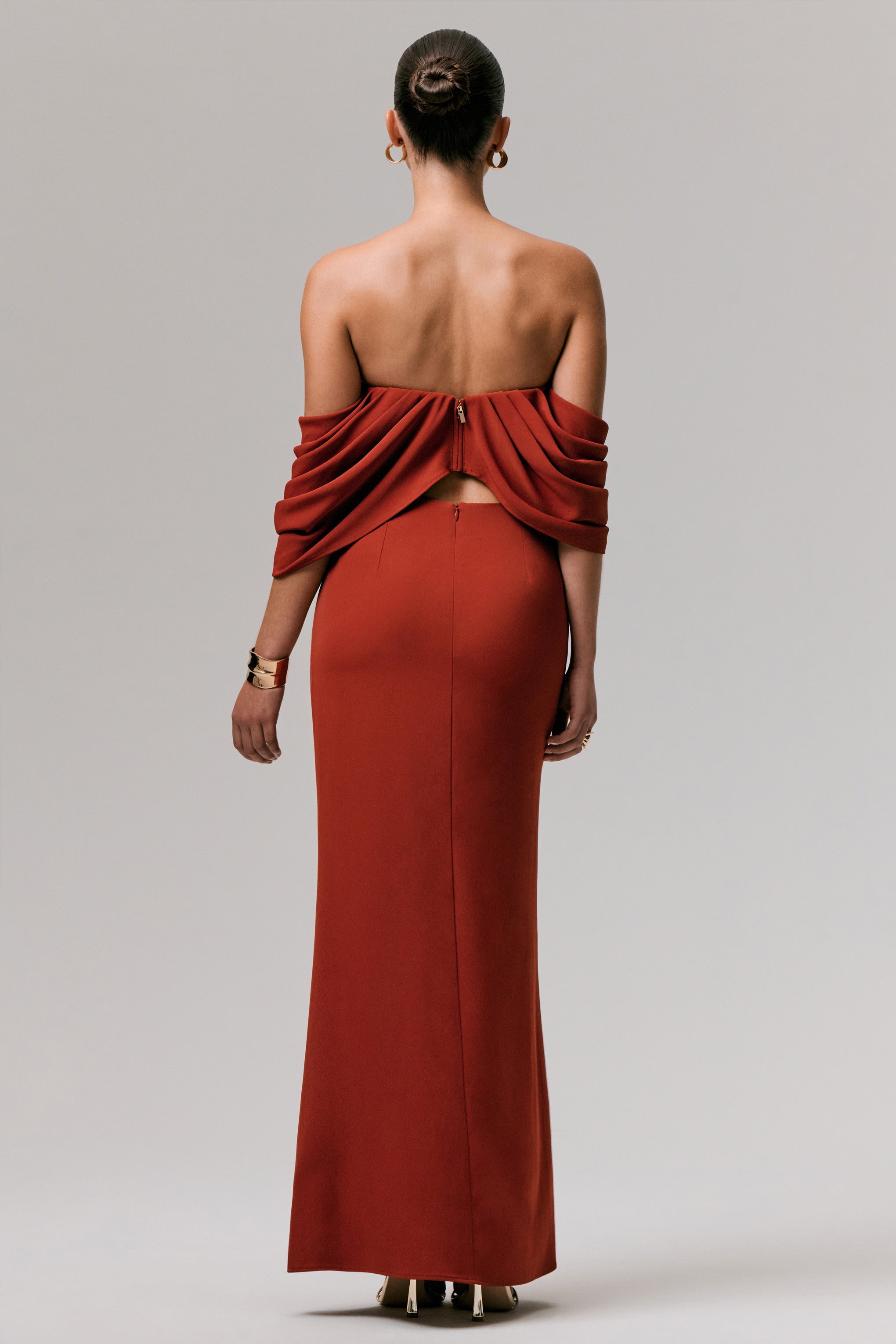 Zelina | Yırtmaçlı Terracotta Orta Boy Maxi Etek