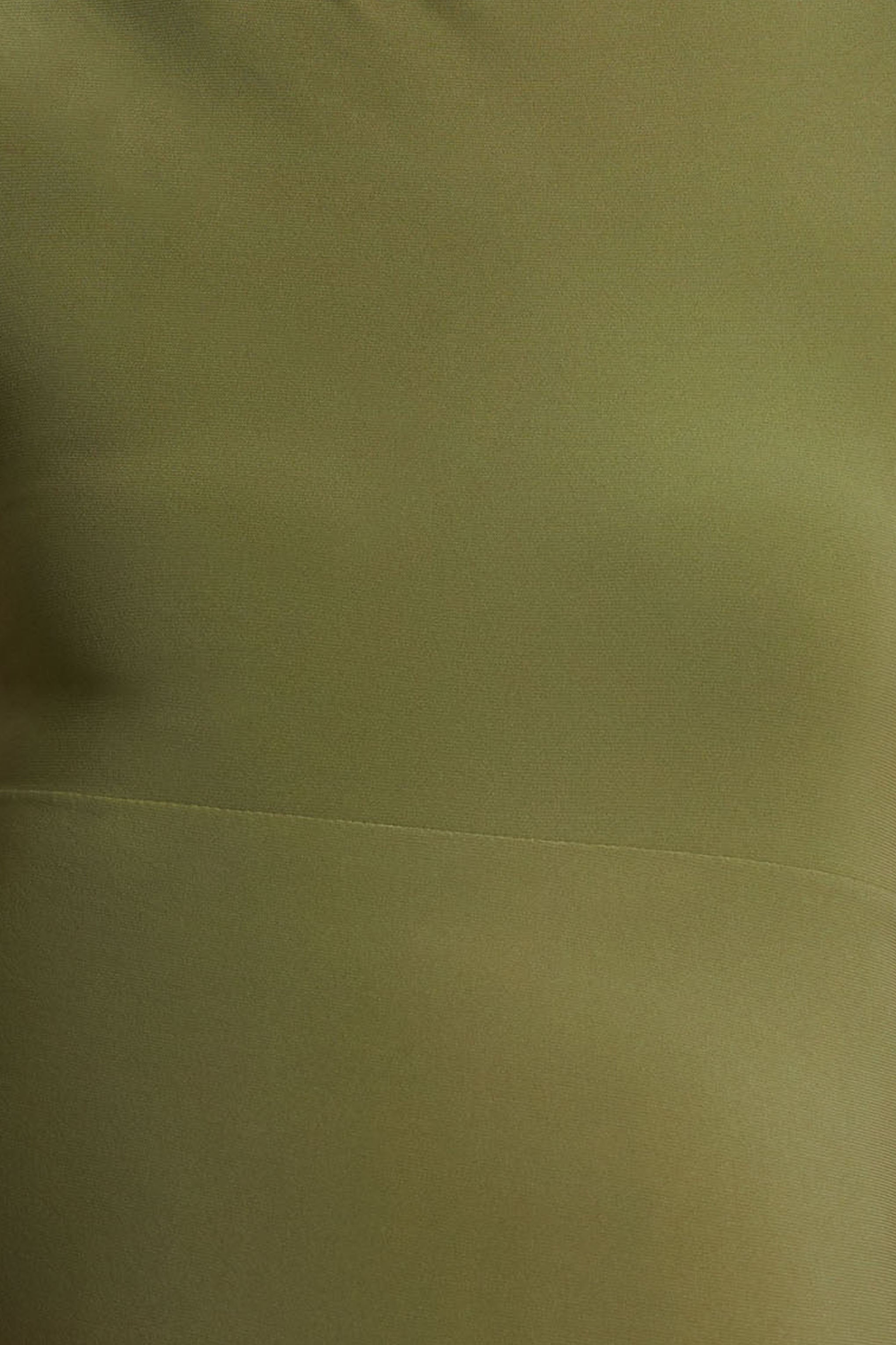 Outline | Drapeli Etekli Zeytin Yeşili Yüksek Yaka Hamile Maxi Elbise