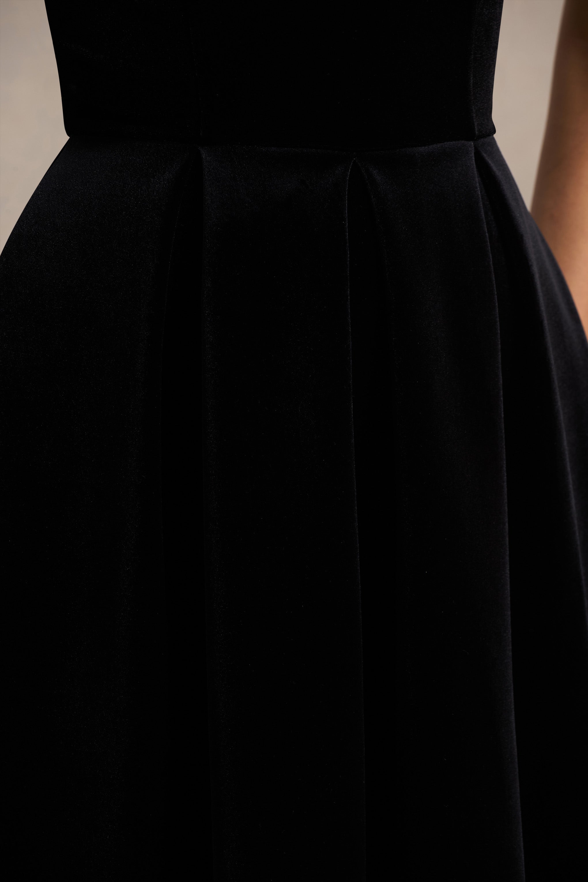 Ablaze | Siyah Kadife Bardot Yaka Maxi Elbise