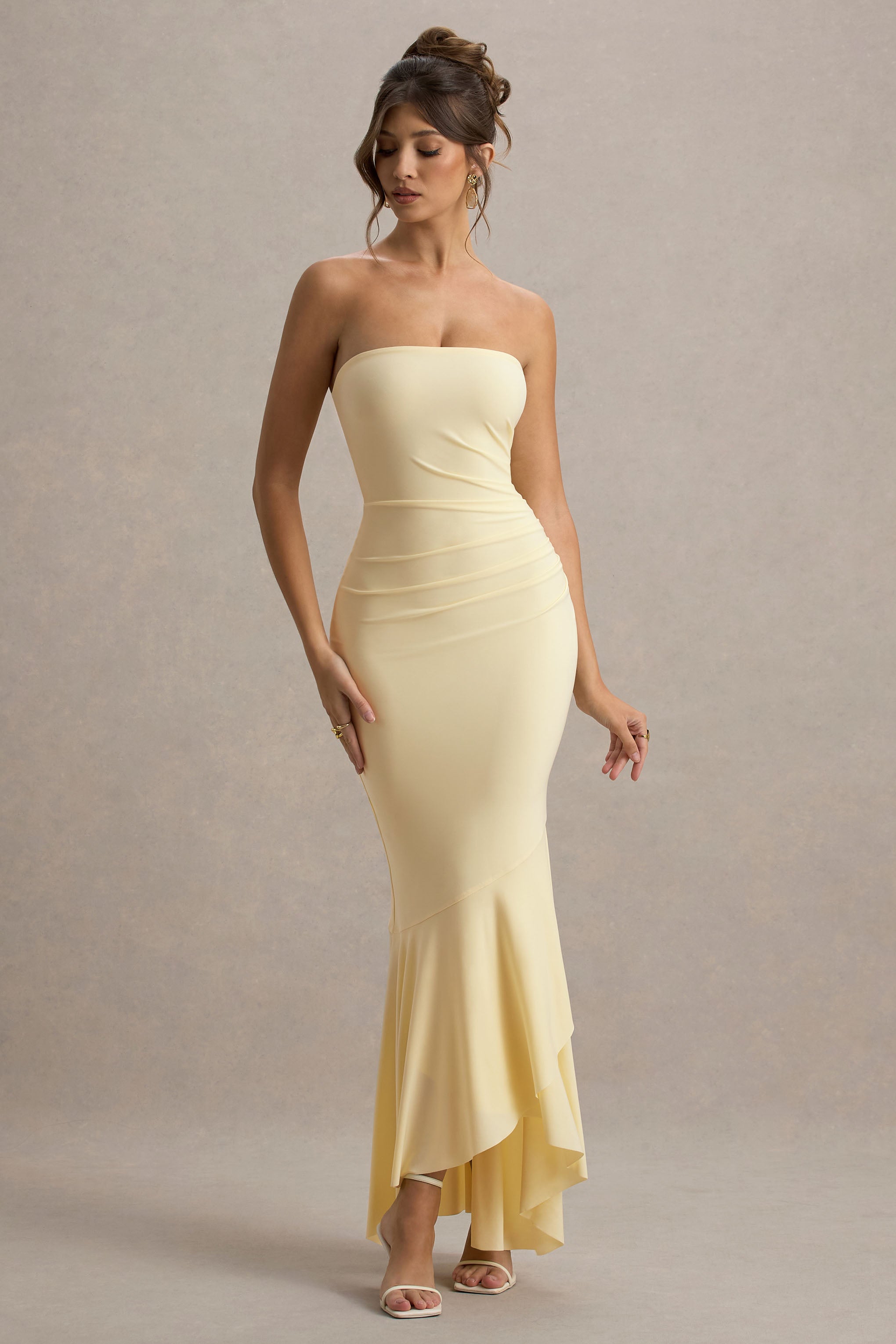 Capria | Soluk Limon Bandeau Sarma Maxi Elbise