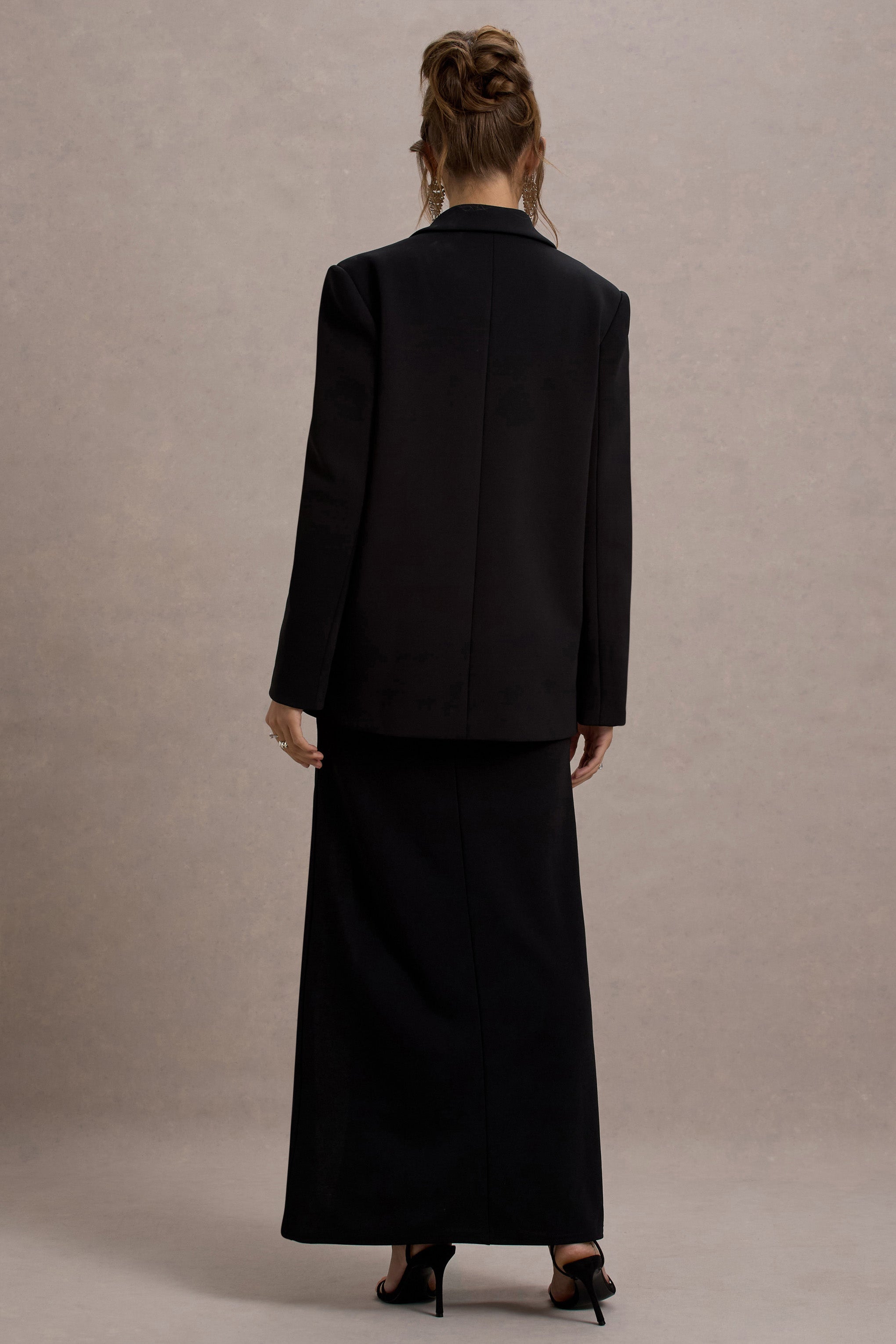 Şehir | Siyah Derin Yaka Boxy Oversized Blazer