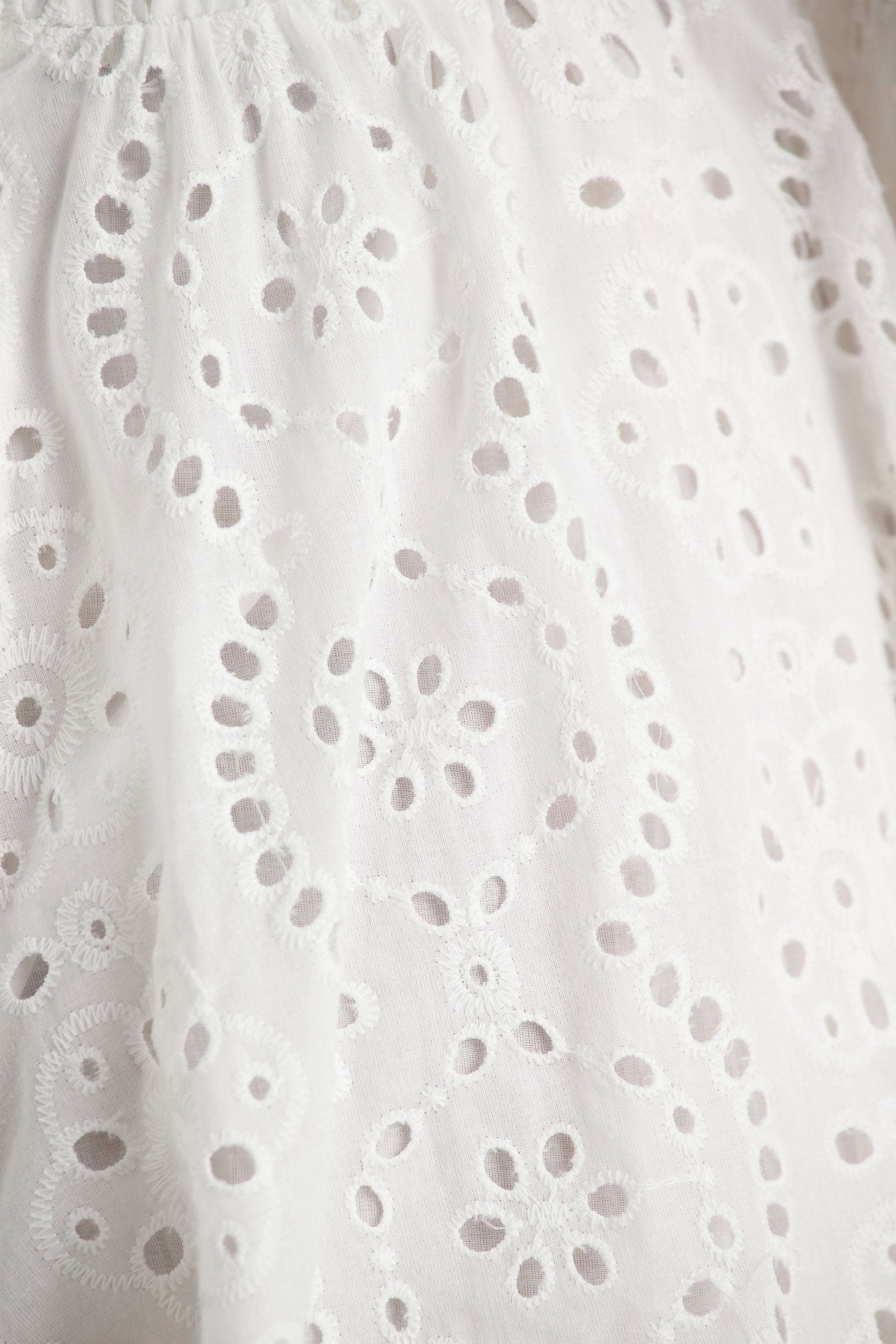 Mariella | Beyaz Broderie Bardot Volanlı Tulum